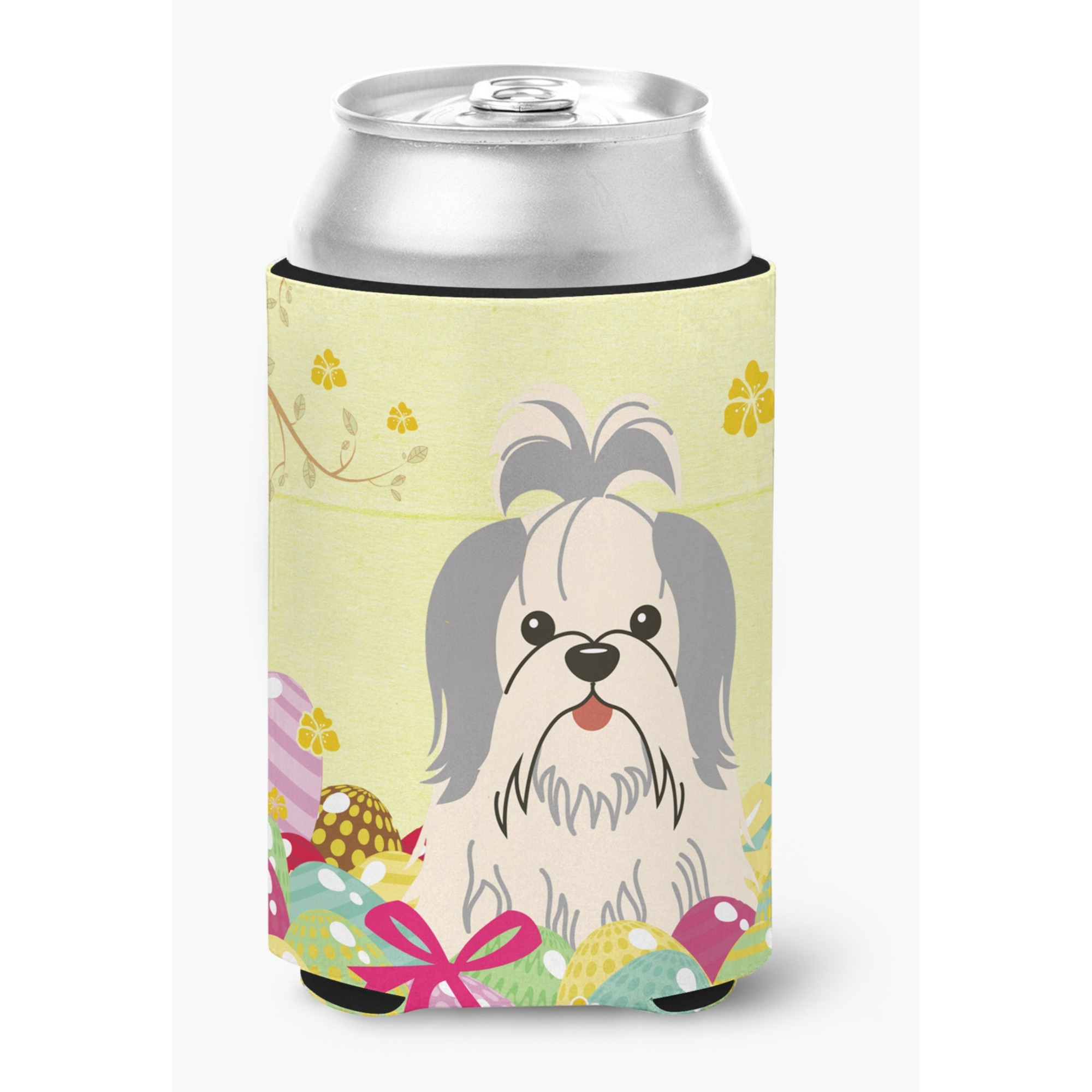 &quotCaroline's Treasures Easter Eggs Shih Tzu Silver White Can or Bottle Hugger, Can Hugger, Multicolor"
