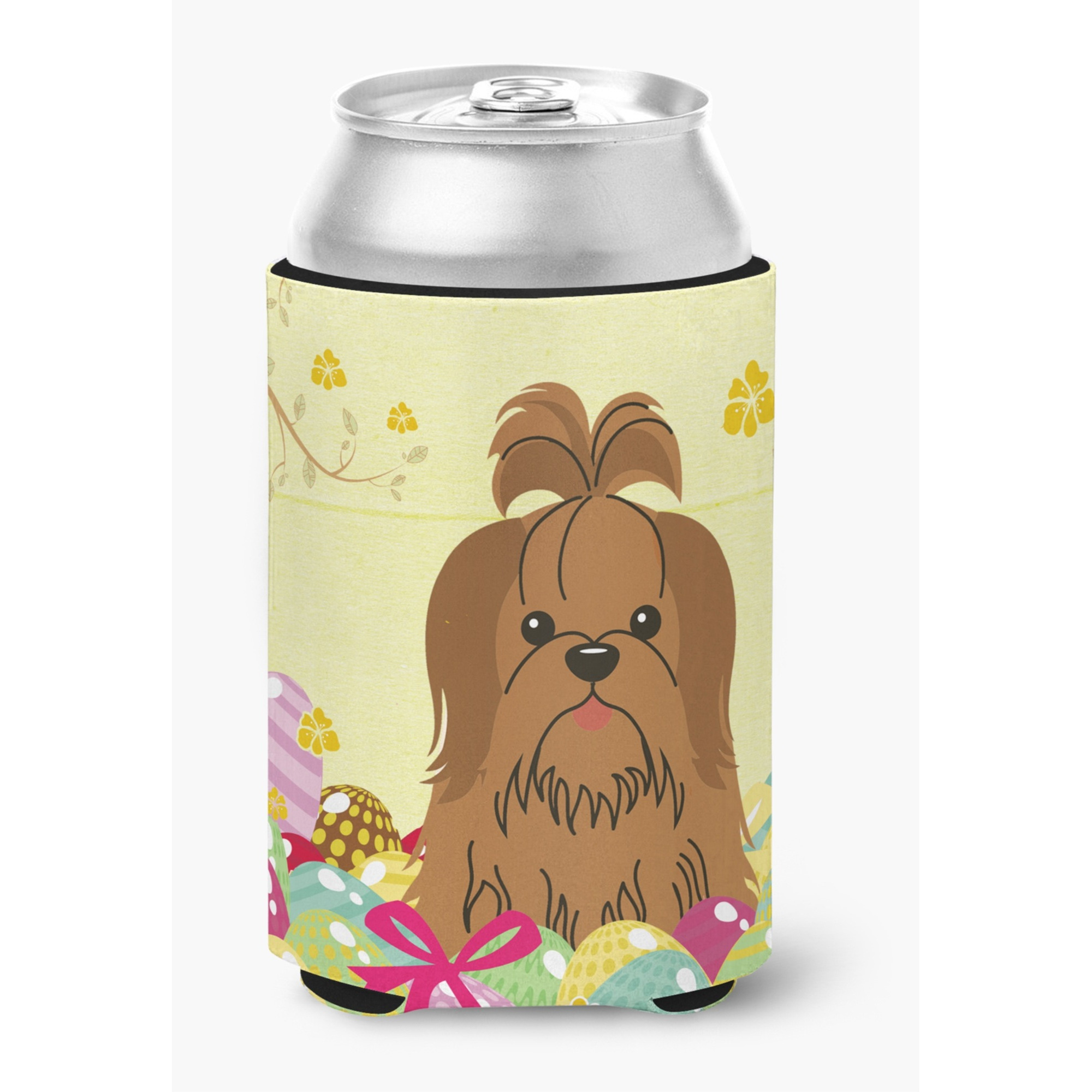 &quotCaroline's Treasures Easter Eggs Shih Tzu Silver Chocolate Can or Bottle Hugger, Can Hugger, Multicolor"