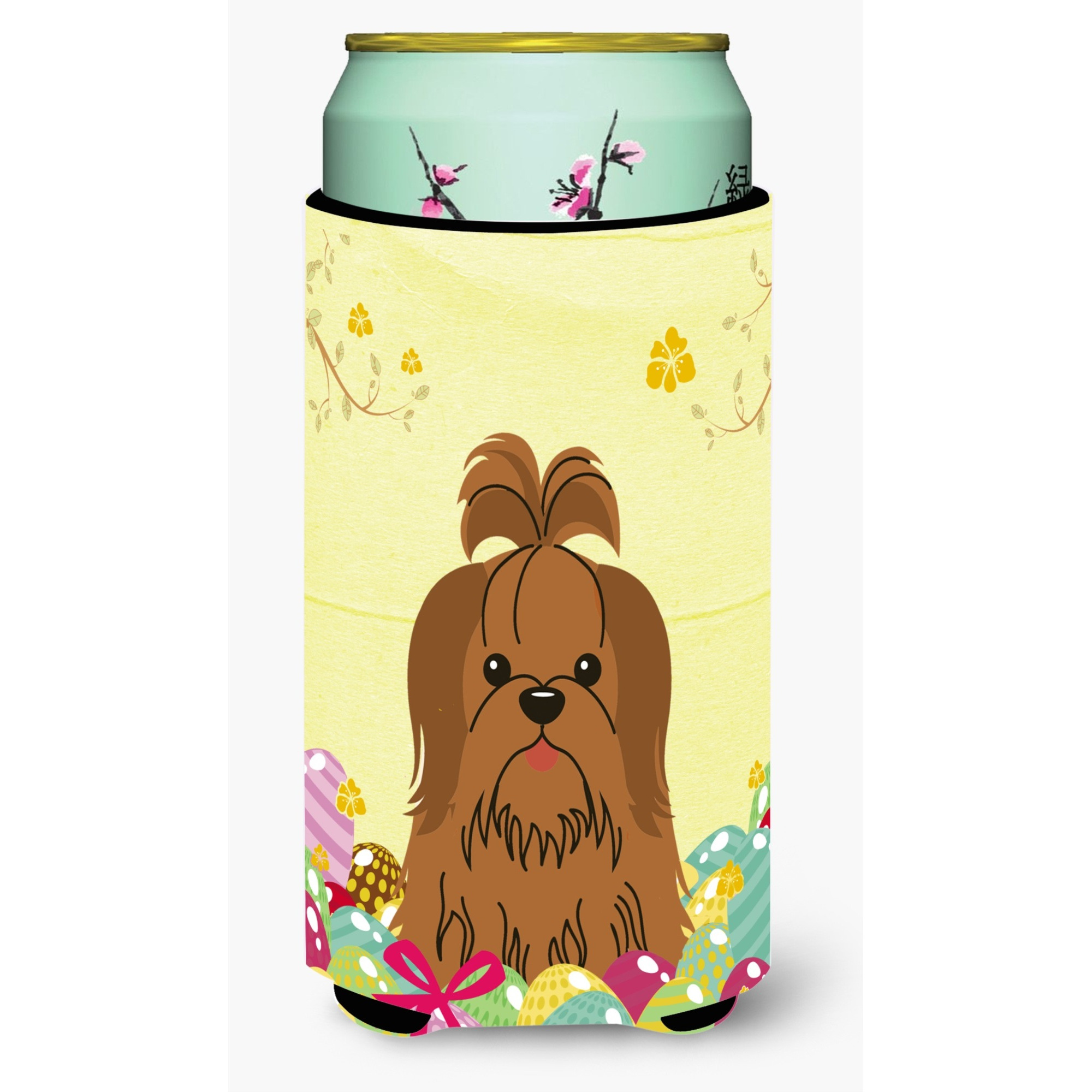 &quotCaroline's Treasures Easter Shih Tzu Silver Chocolate Tall Boy Beverage Insulator Hugger, Multicolor"
