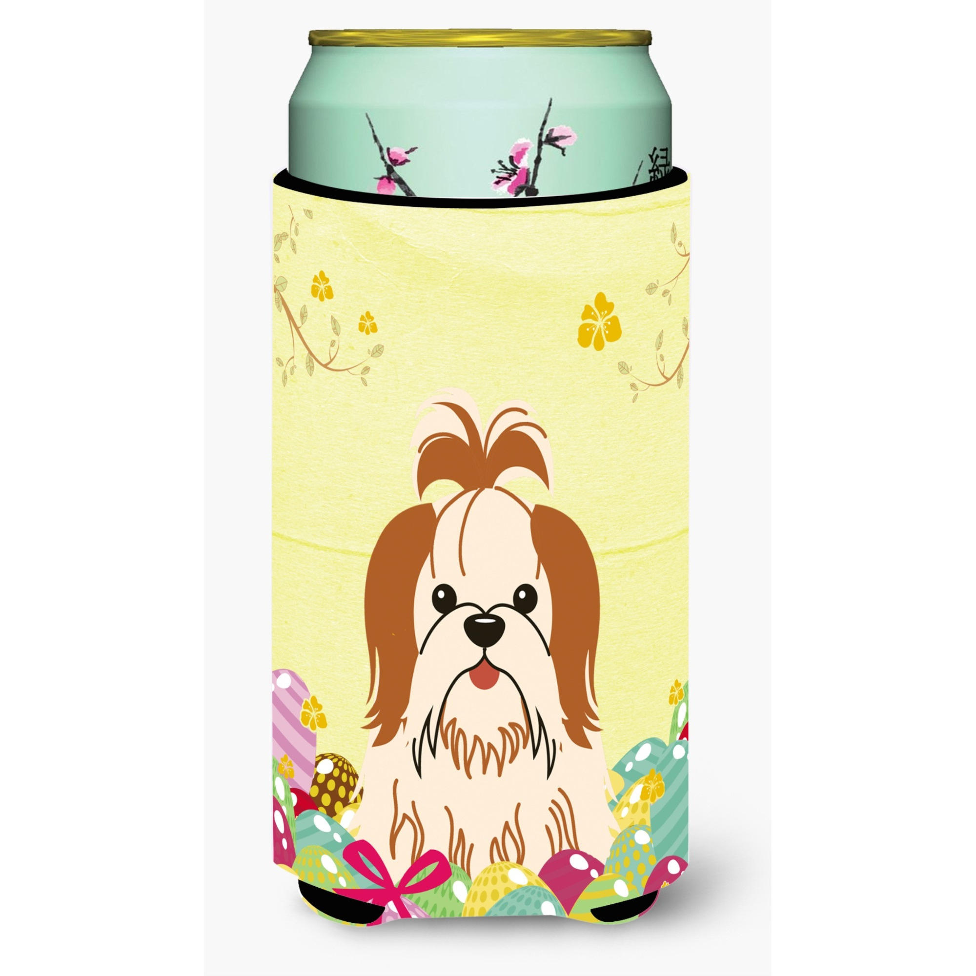 &quotCaroline's Treasures Easter Eggs Shih Tzu Red White Tall Boy Beverage Insulator Hugger, Multicolor"