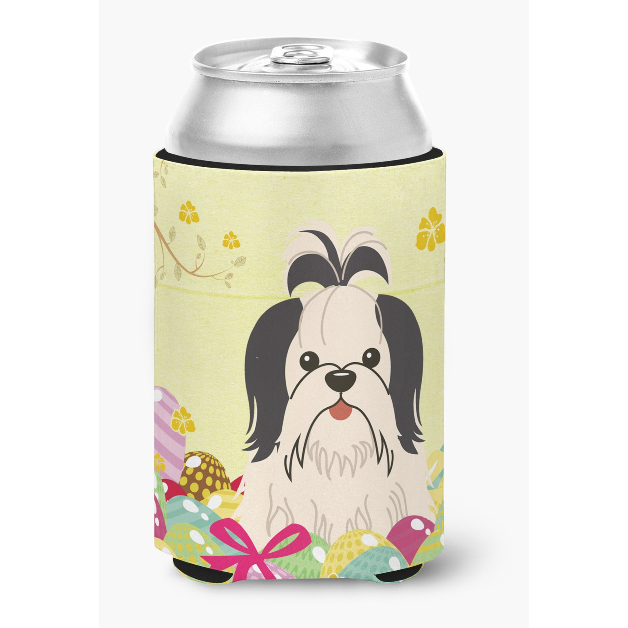 &quotCaroline's Treasures Easter Eggs Shih Tzu black White Can or Bottle Hugger, Can Hugger, Multicolor"