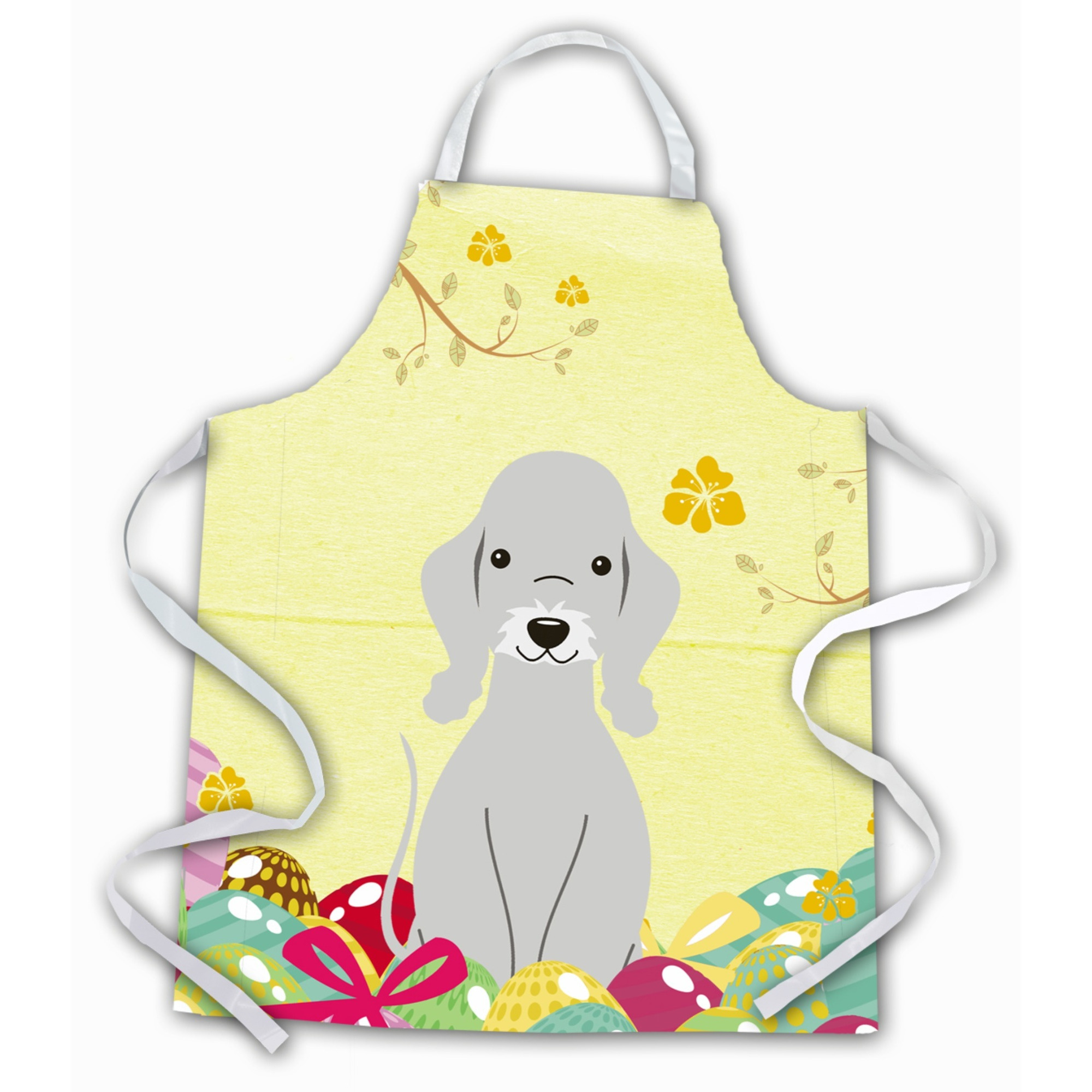 &quotCaroline's Treasures Easter Eggs Bedlington Terrier Blue Apron, Large, Multicolor"