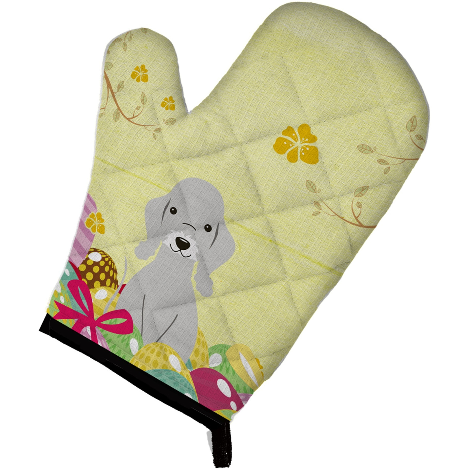 &quotCaroline's Treasures Easter Eggs Bedlington Terrier Blue Oven Mitt, Multicolor, 12"" x 8.5"""