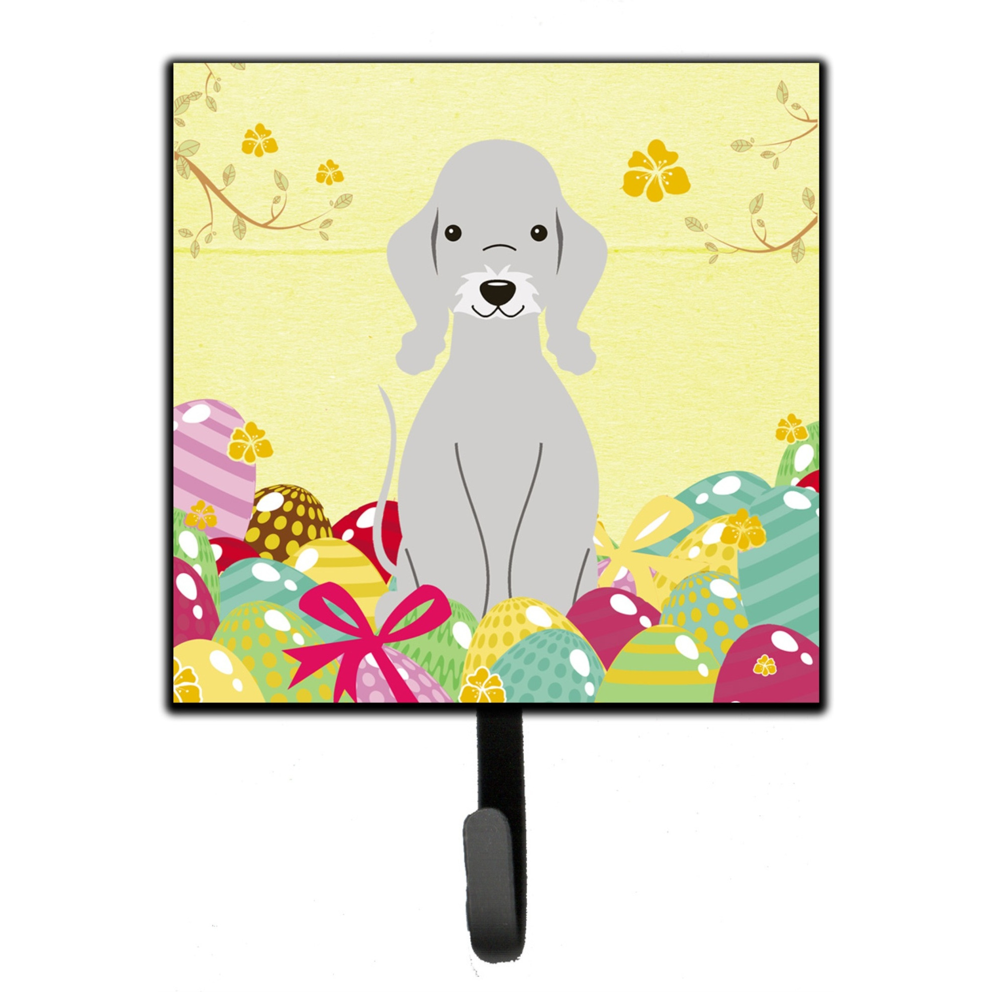 &quotCaroline's Treasures Easter Eggs Bedlington Terrier Blue Wall Hook, Small, Multicolor"