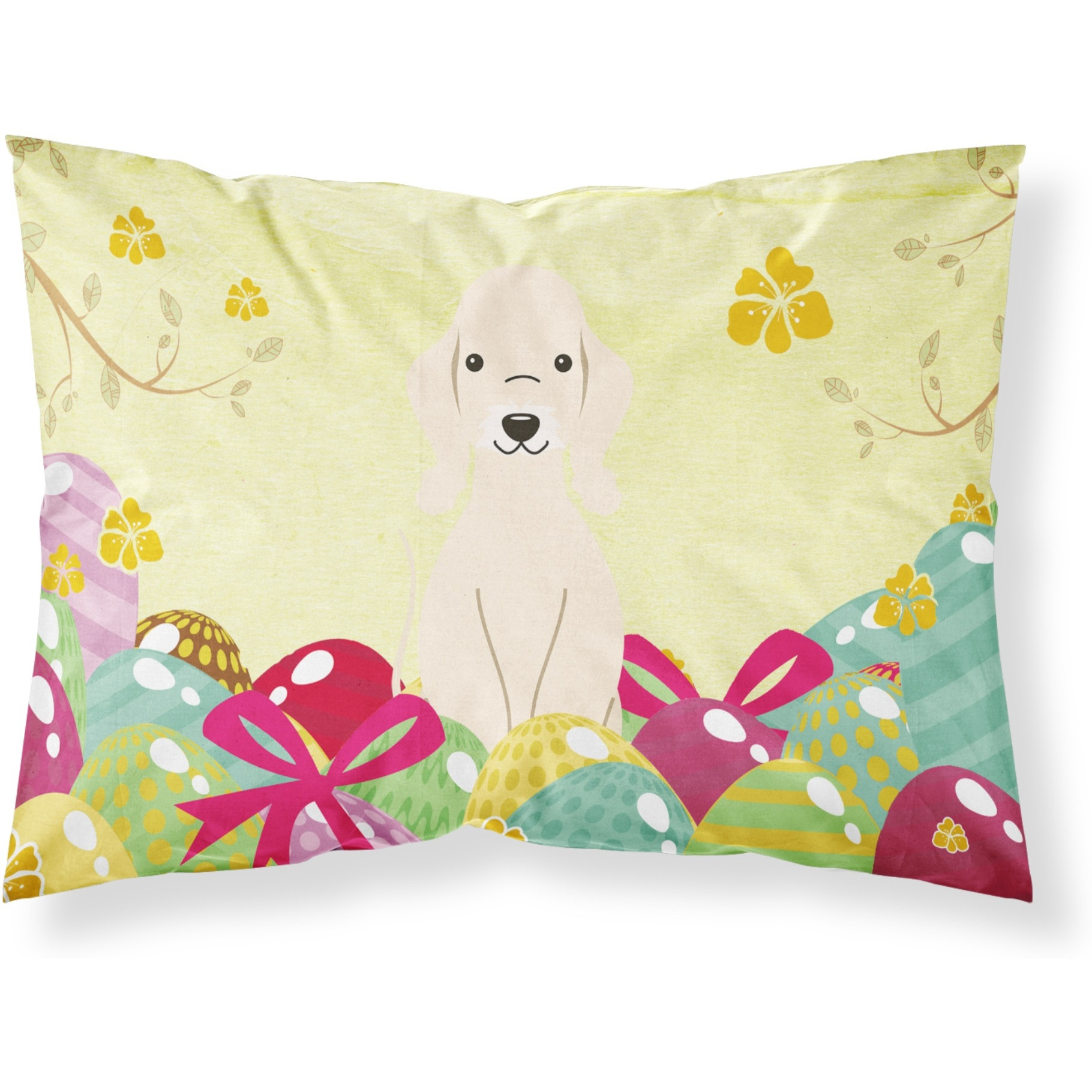 Easter Eggs Bedlington Terrier Sandy Fabric Standard Pillowcase