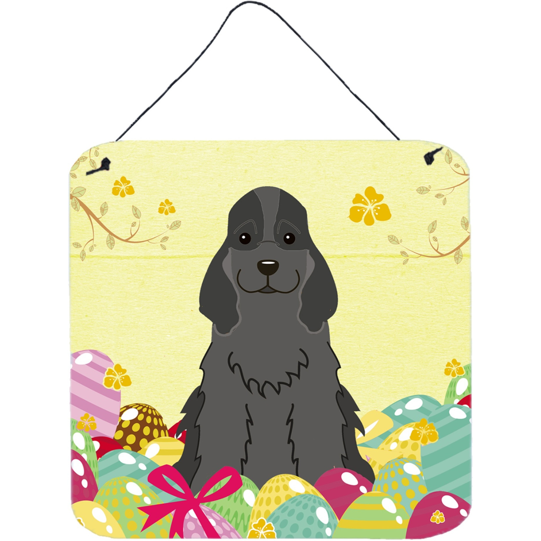 &quotCaroline's Treasures Easter Eggs Cocker Spaniel Black Metal Print, 6 x 6, Multicolor"
