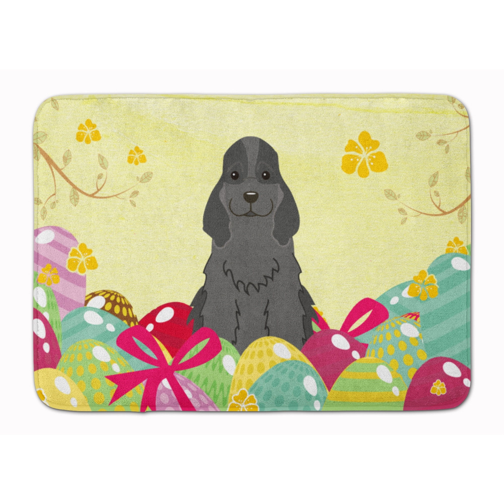 &quotCaroline's Treasures Easter Eggs Cocker Spaniel Black Machine Washable Memory Foam Mat doormats, Multicolor"