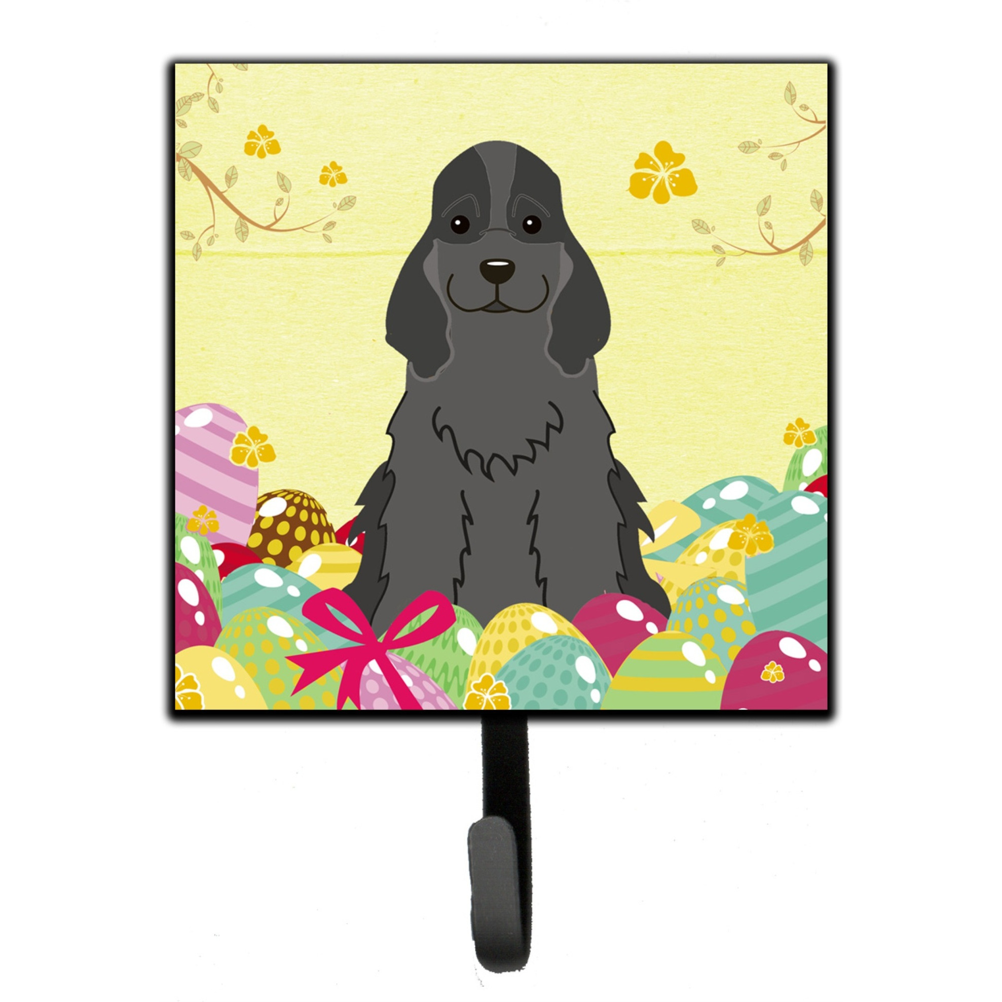 &quotCaroline's Treasures Easter Eggs Cocker Spaniel Black Wall Hook, Small, Multicolor"