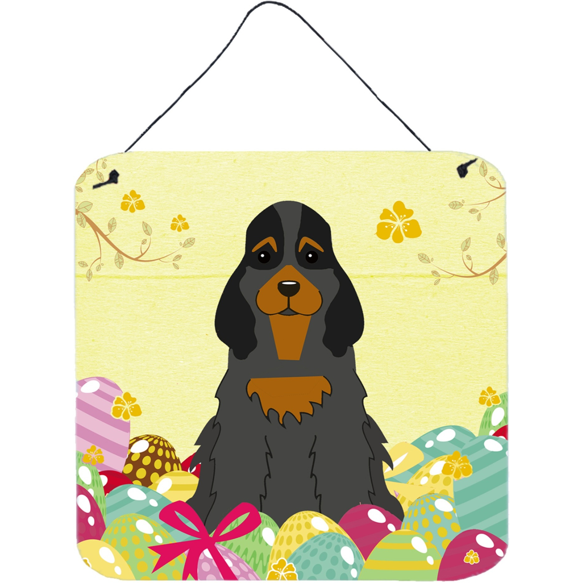 &quotCaroline's Treasures Easter Eggs Cocker Spaniel Black Tan Metal Print, 6 x 6, Multicolor"
