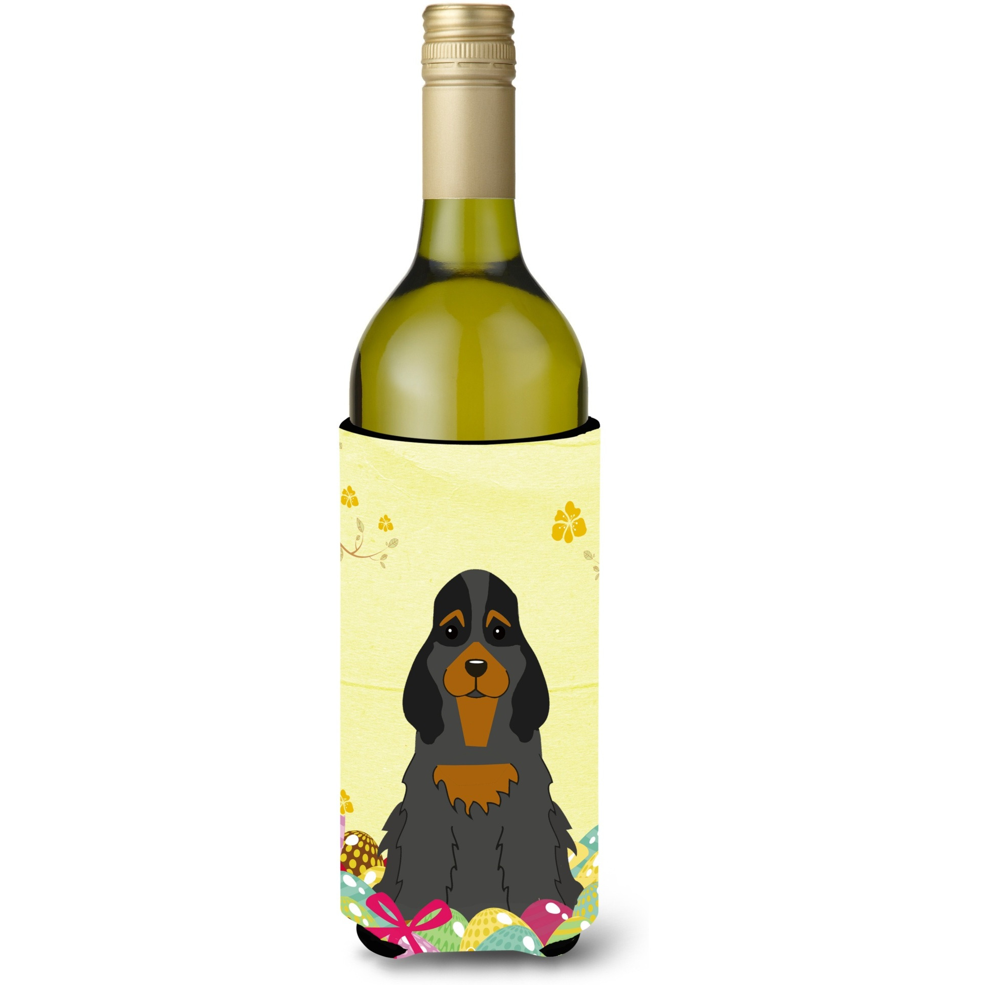 &quotCaroline's Treasures BB6093LITERK Easter Cocker Spaniel Black Tan Wine Bottle Beverage Insulator Hugger, 750ml, Multicolor"