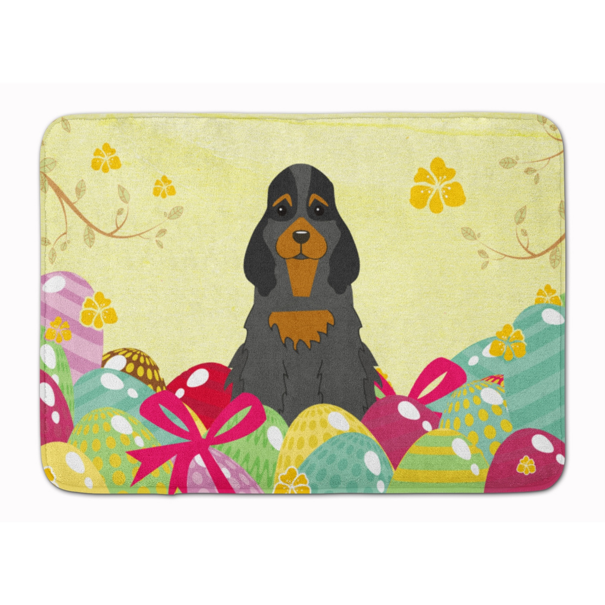 &quotCaroline's Treasures Easter Eggs Cocker Spaniel Black Tan Machine Washable Memory Foam Mat doormats, Multicolor"