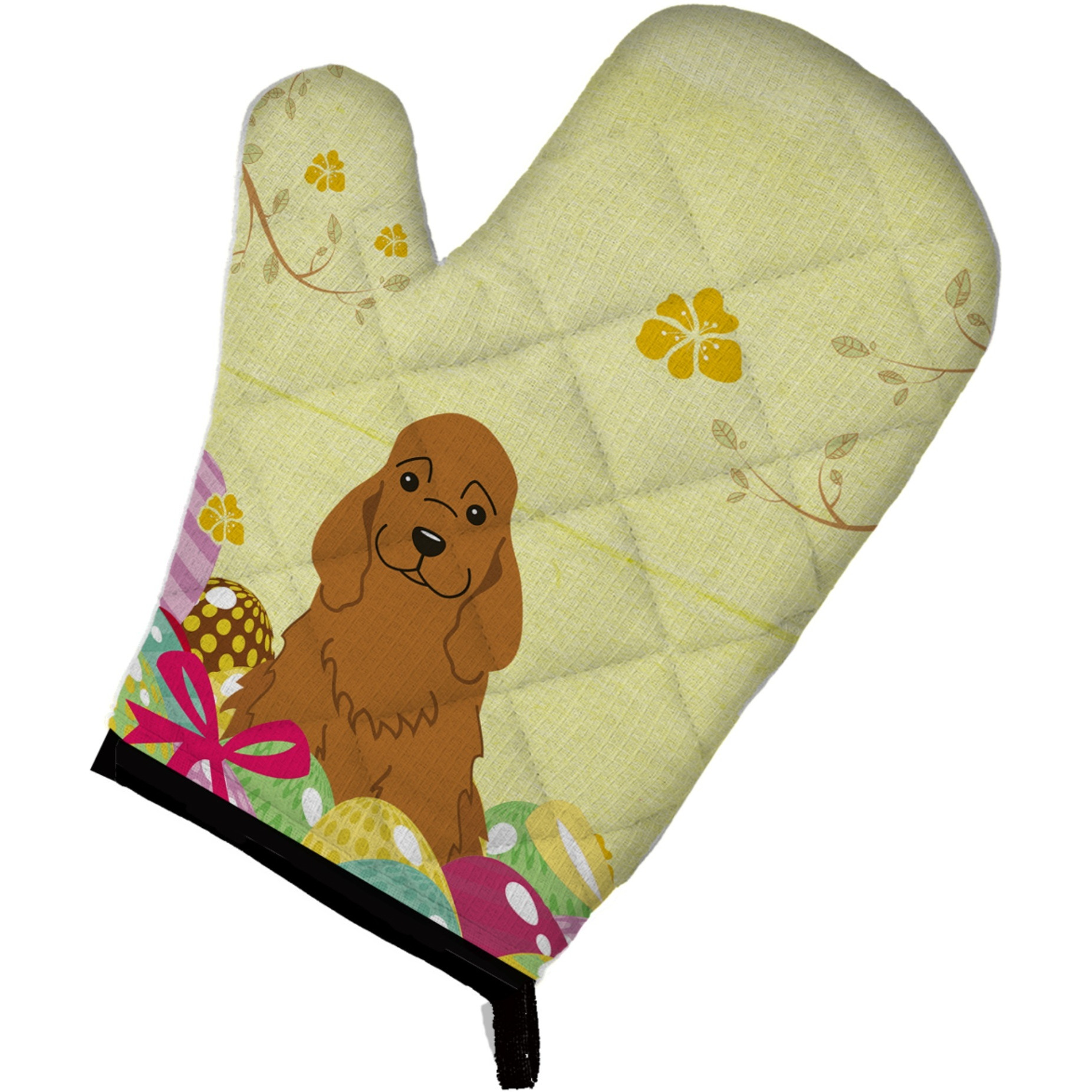 &quotCaroline's Treasures Easter Eggs Cocker Spaniel Red Oven Mitt, Multicolor, 12"" x 8.5"""