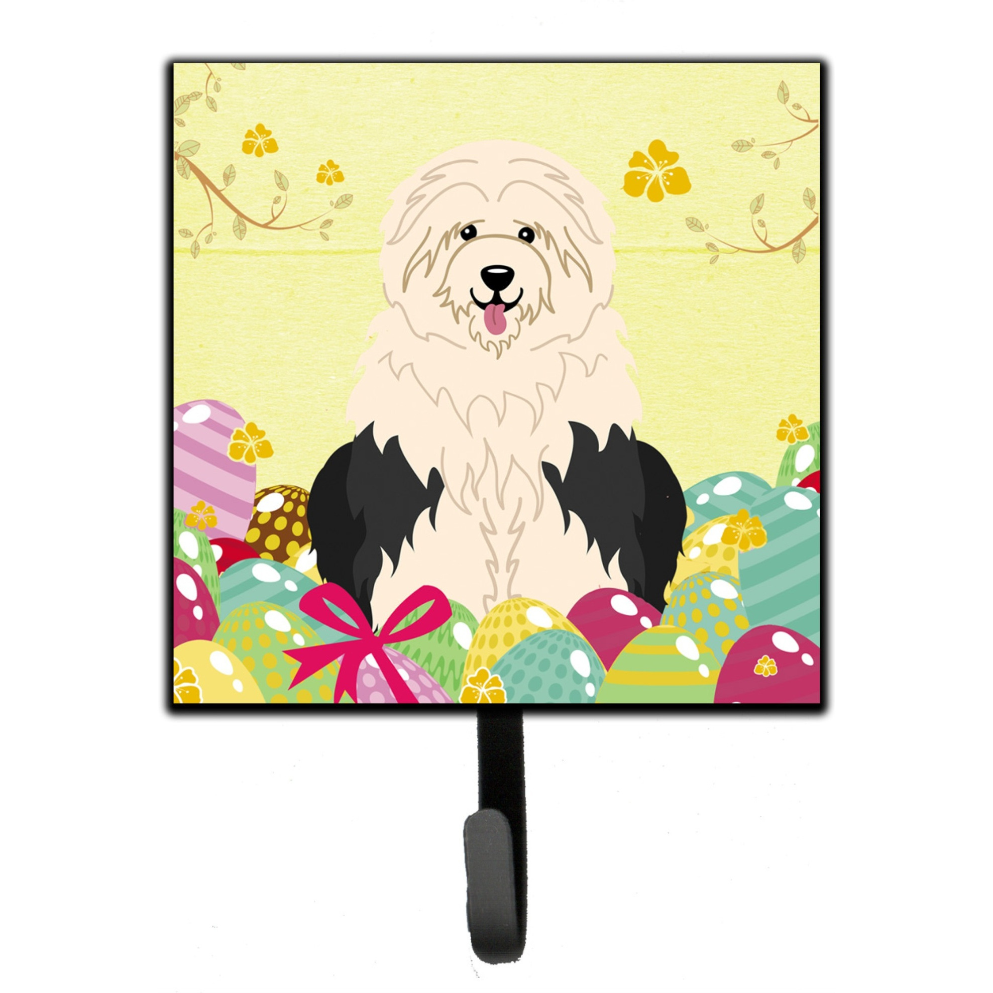 &quotCaroline's Treasures Easter Eggs Old English Sheepdog Wall Hook, Small, Multicolor"