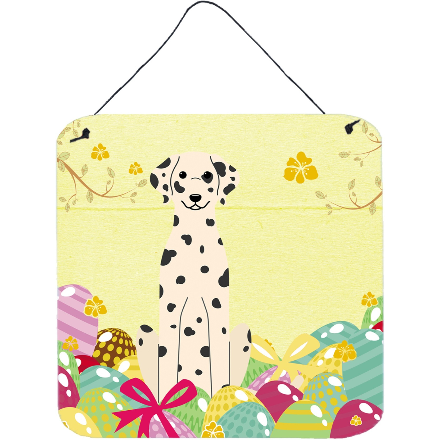&quotCaroline's Treasures Easter Eggs Dalmatian Metal Print, 6 x 6, Multicolor"