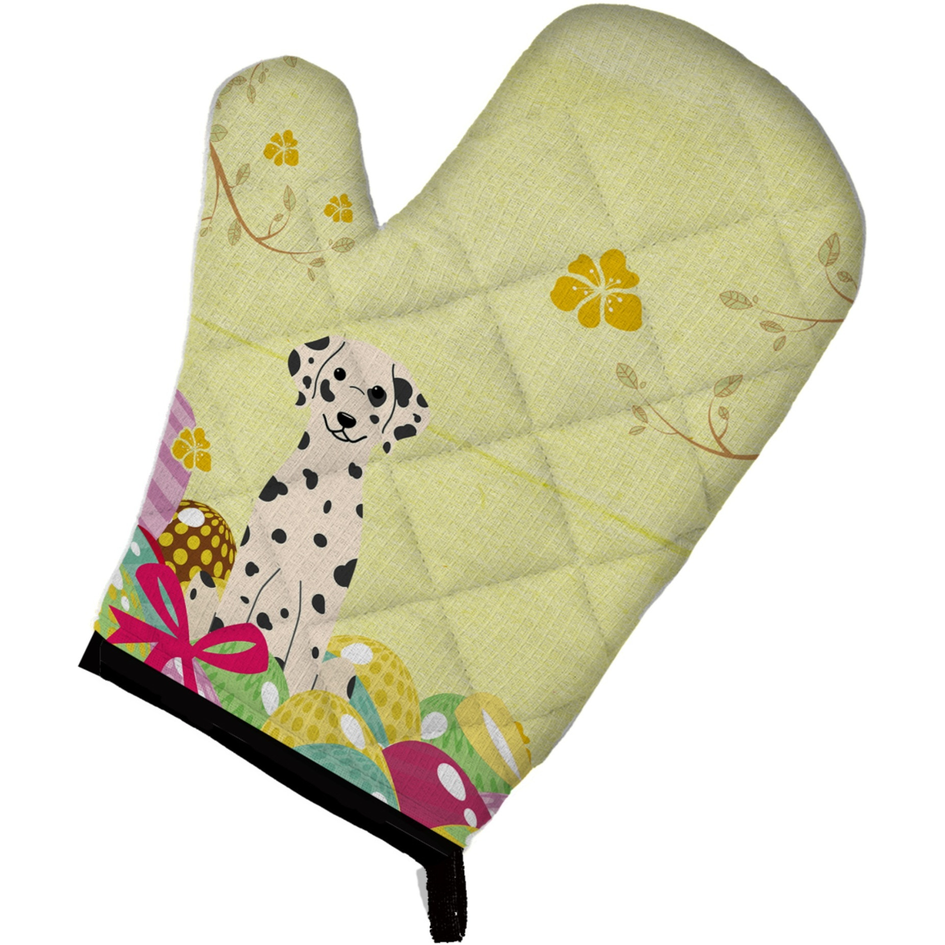 &quotCaroline's Treasures Easter Eggs Dalmatian Oven Mitt, Multicolor, 12"" x 8.5"""