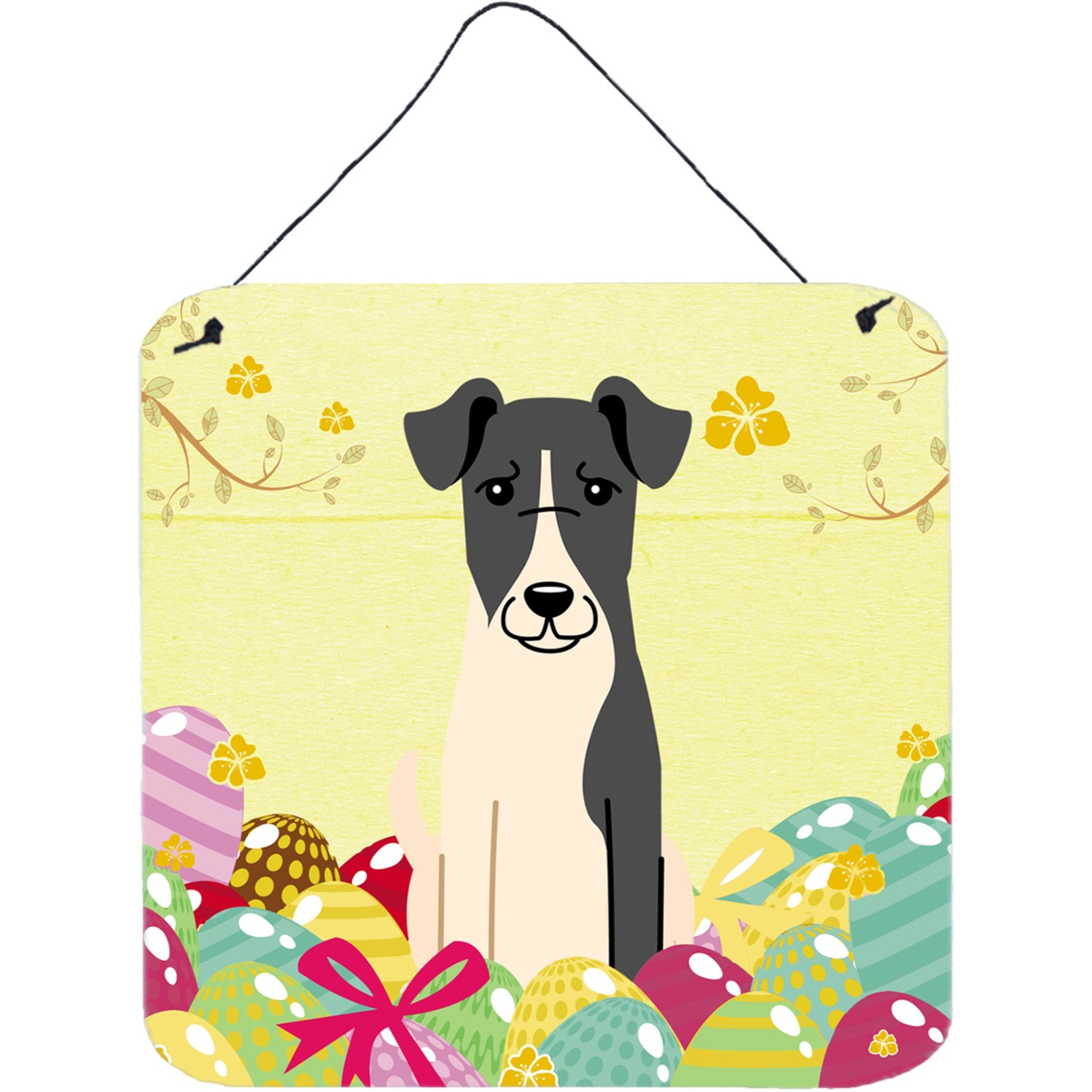 &quotCaroline's Treasures Easter Eggs Smooth Fox Terrier Metal Print, 6 x 6, Multicolor"