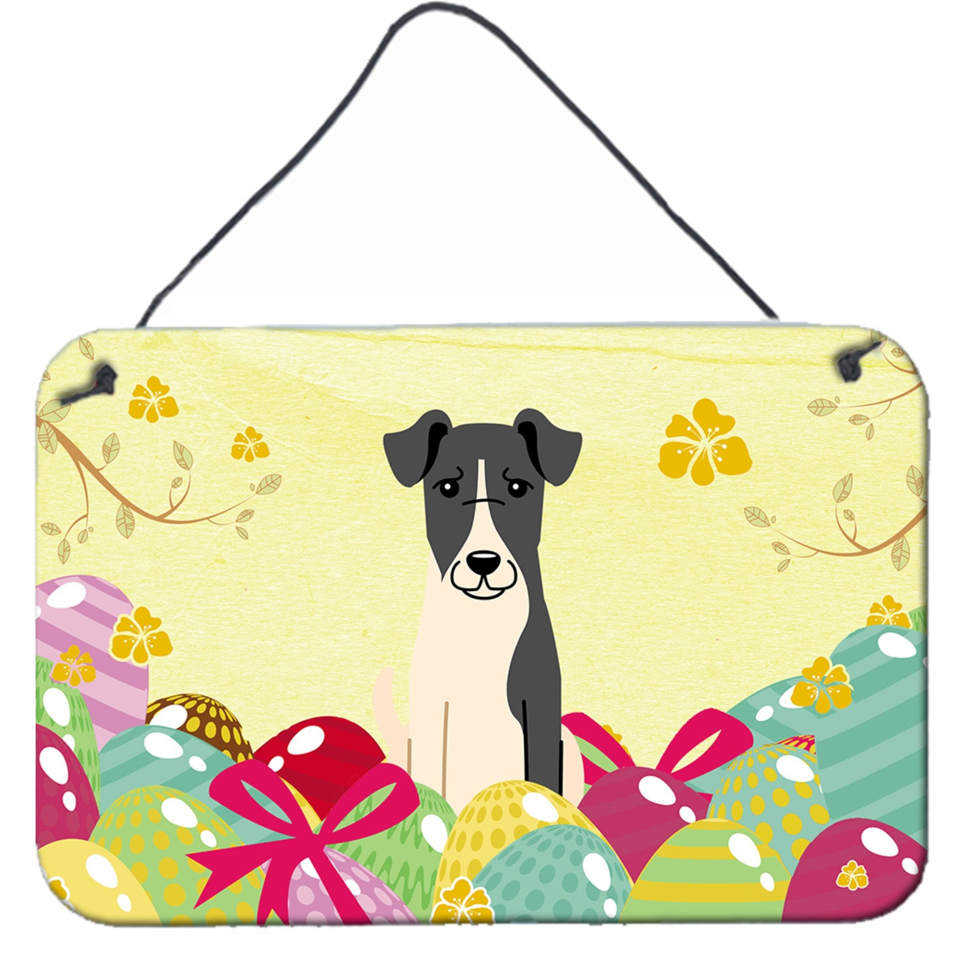 &quotCaroline's Treasures Easter Eggs Smooth Fox Terrier Metal Print, 8"&quotH x 12"&quotW, Multicolor"