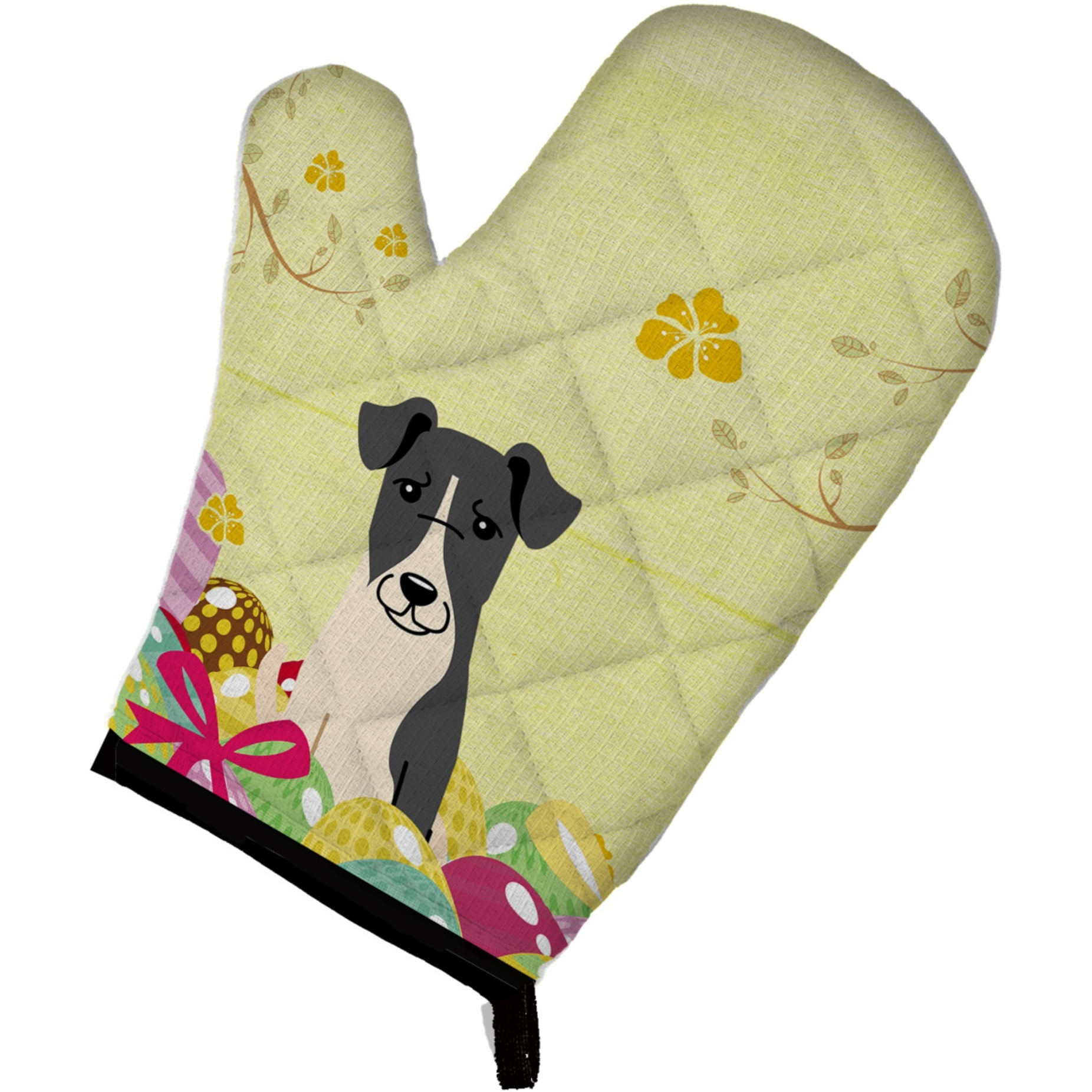 &quotCaroline's Treasures Easter Eggs Smooth Fox Terrier Oven Mitt, Multicolor, 12"" x 8.5"""