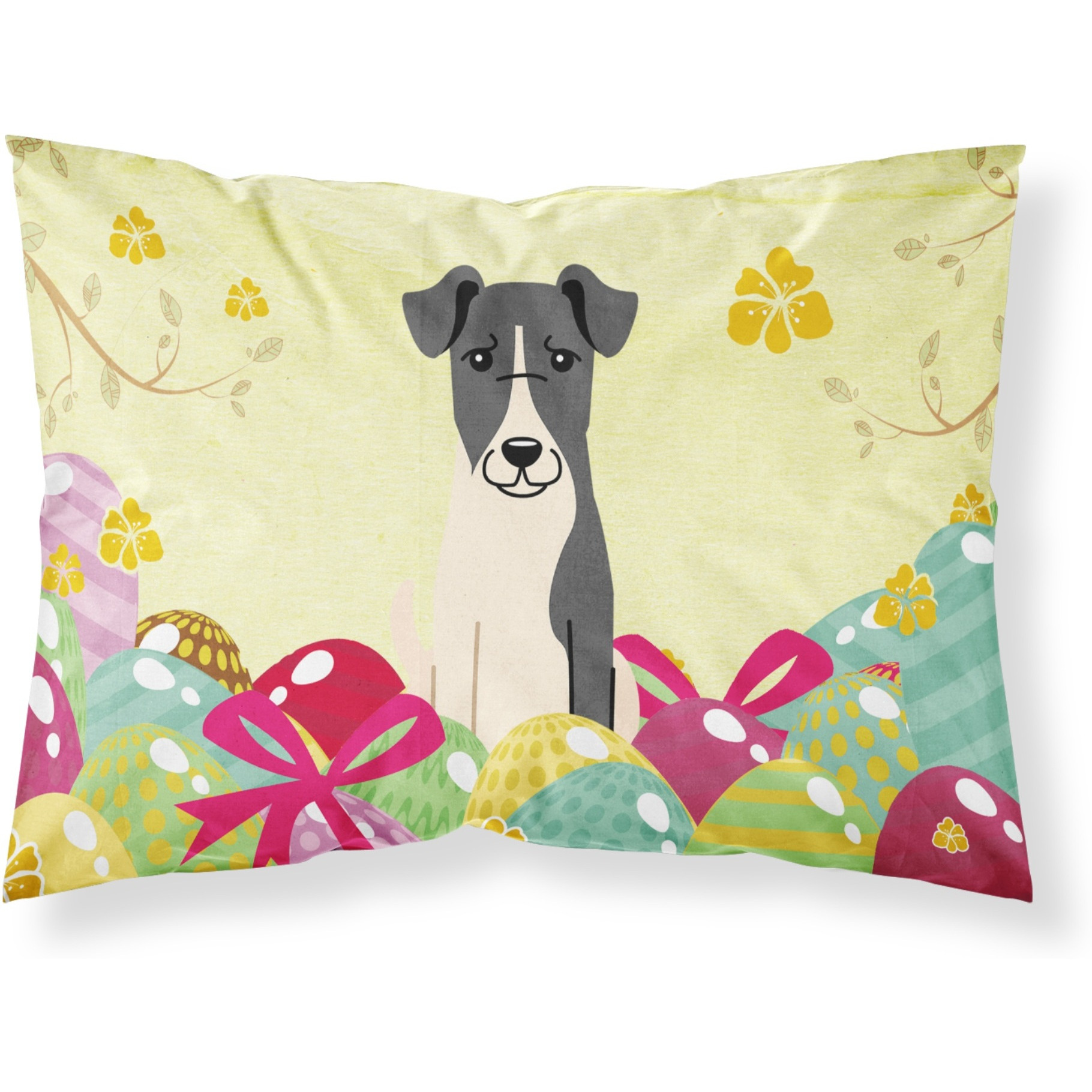 Easter Eggs Smooth Fox Terrier Fabric Standard Pillowcase