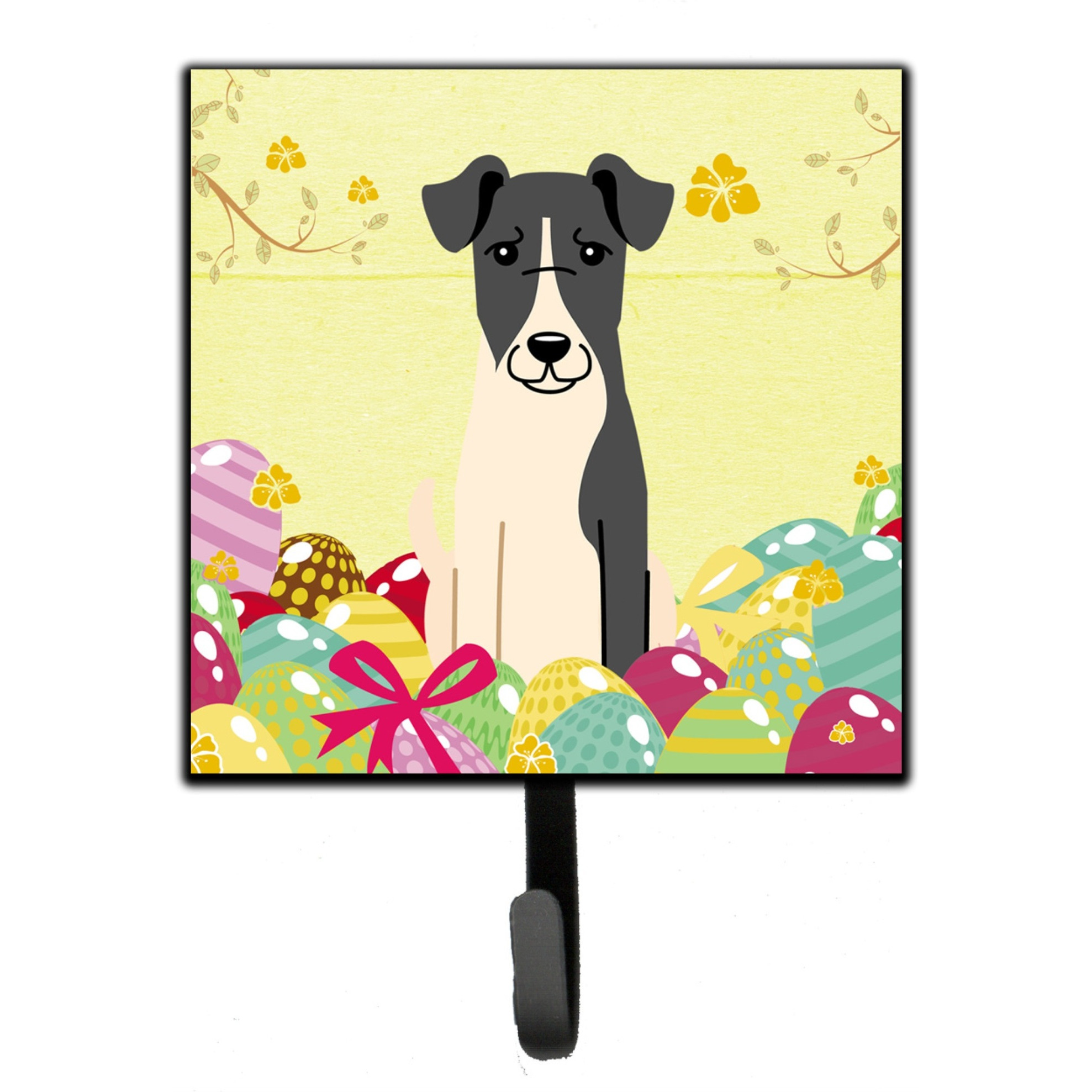 &quotCaroline's Treasures Easter Eggs Smooth Fox Terrier Wall Hook, Small, Multicolor"