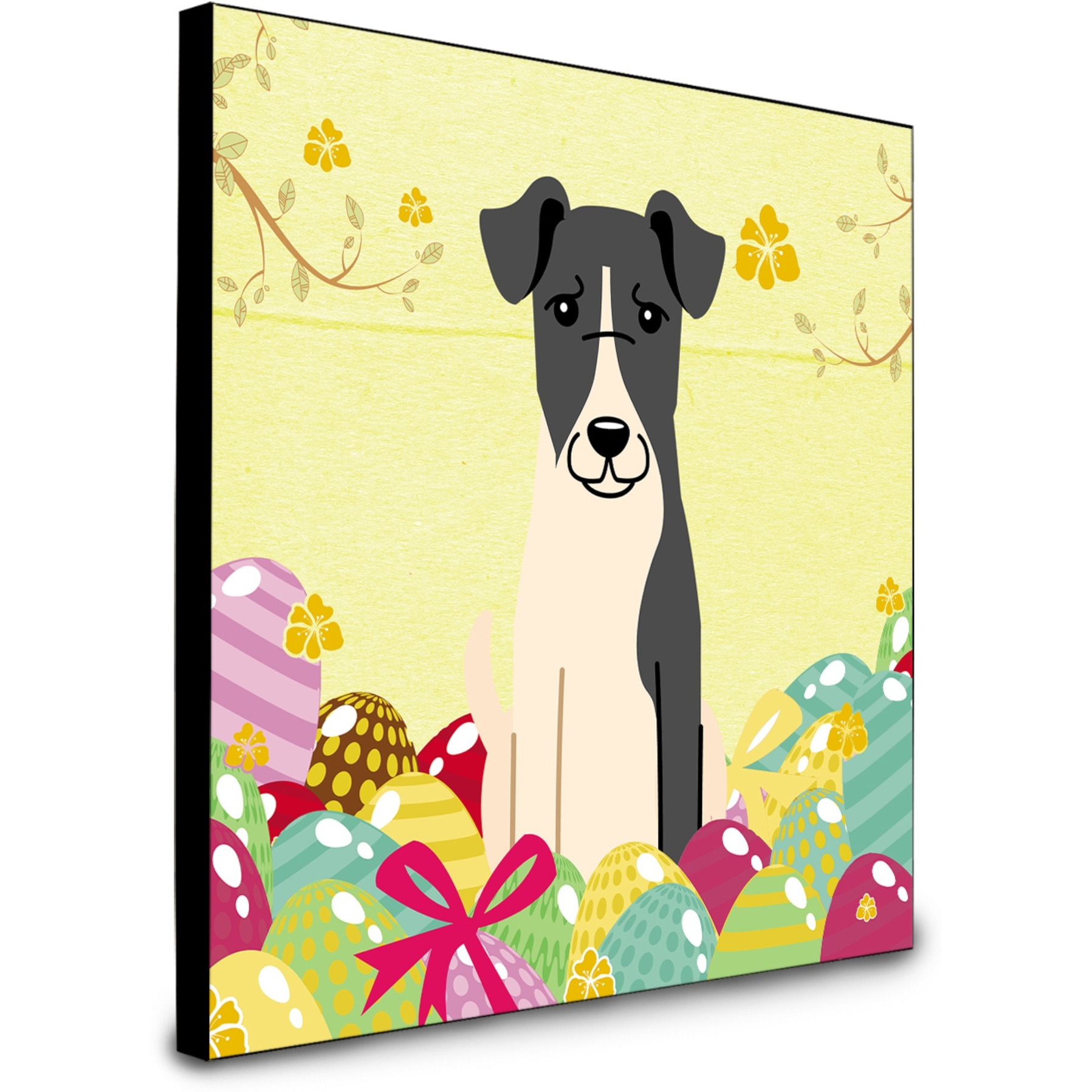&quotCaroline's Treasures Easter Eggs Smooth Fox Terrier Artwork Panel wall-decor, Multicolor"