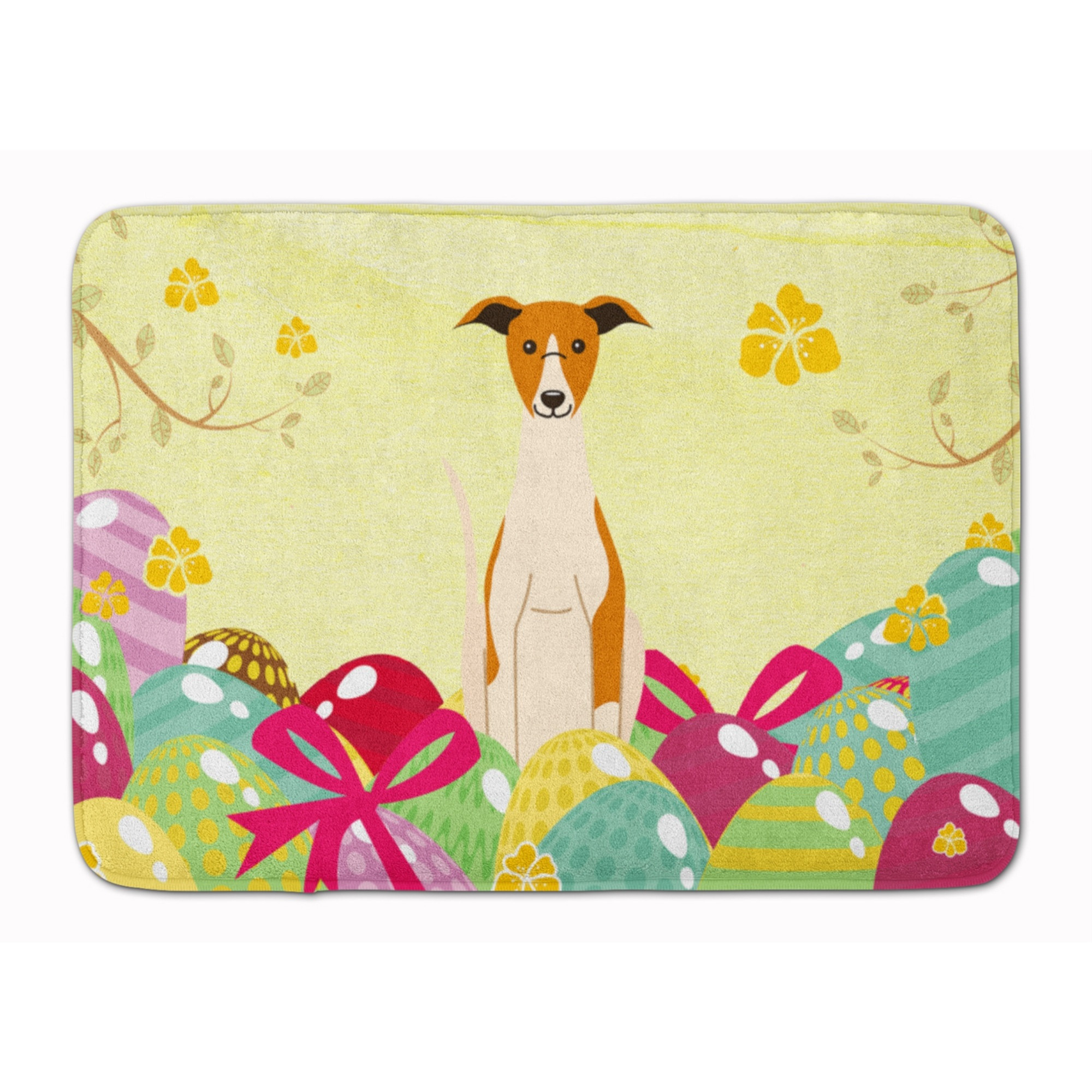 &quotCaroline's Treasures Easter Eggs Whippet Machine Washable Memory Foam Mat doormats, Multicolor"