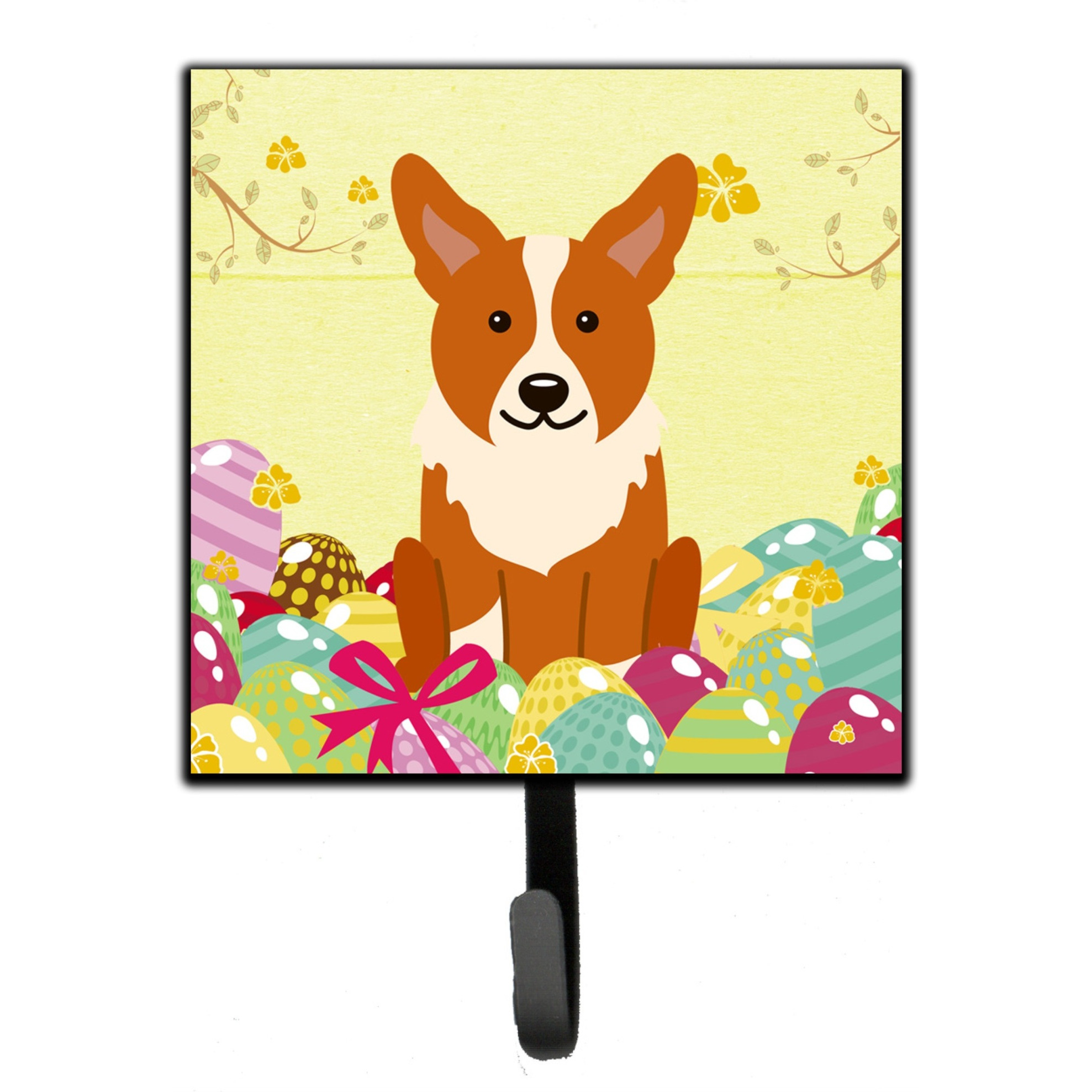 &quotCaroline's Treasures Easter Eggs Corgi Wall Hook, Small, Multicolor"