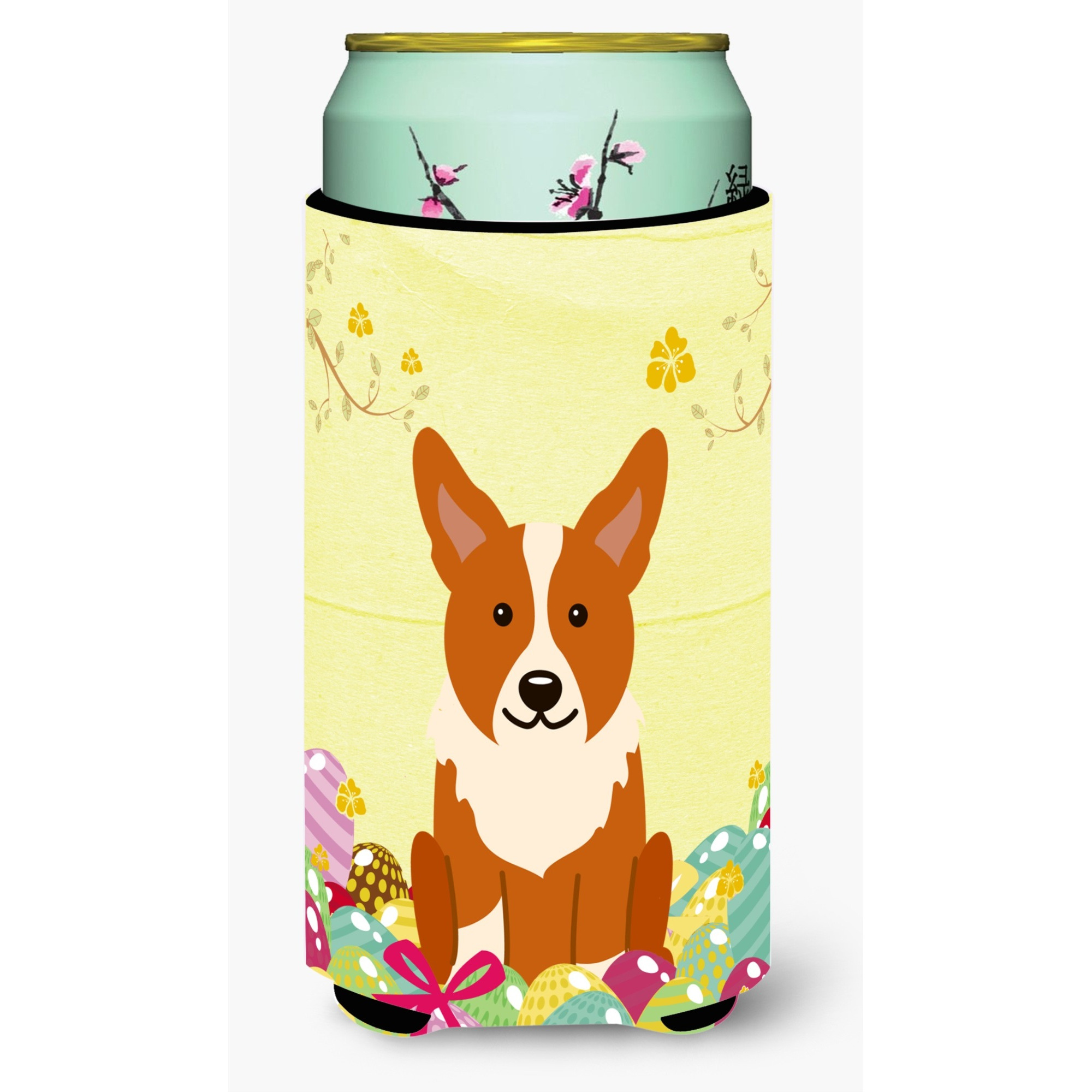 &quotCaroline's Treasures Easter Eggs Corgi Tall Boy Beverage Insulator Hugger, Multicolor"