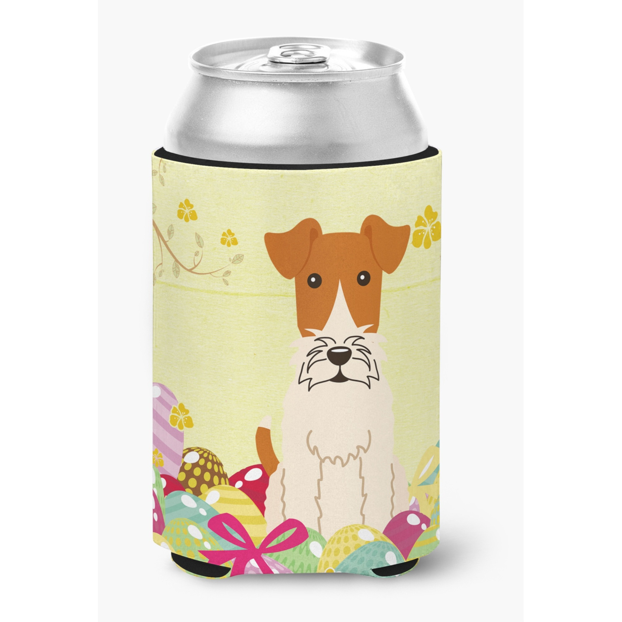 &quotCaroline's Treasures Easter Eggs Wire Fox Terrier Can or Bottle Hugger, Can Hugger, Multicolor"