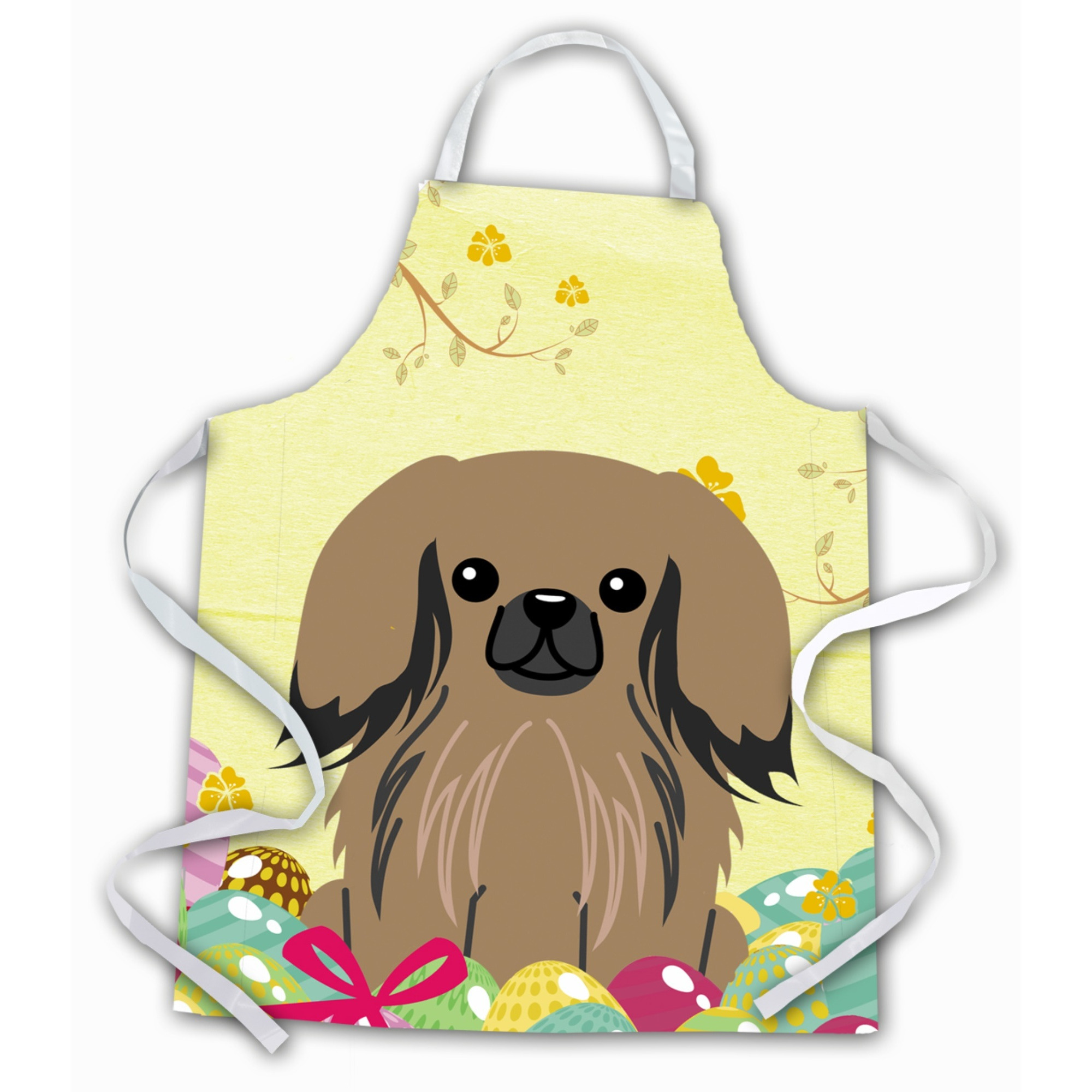 &quotCaroline's Treasures Easter Eggs Pekingnese Tan Apron, Large, Multicolor"