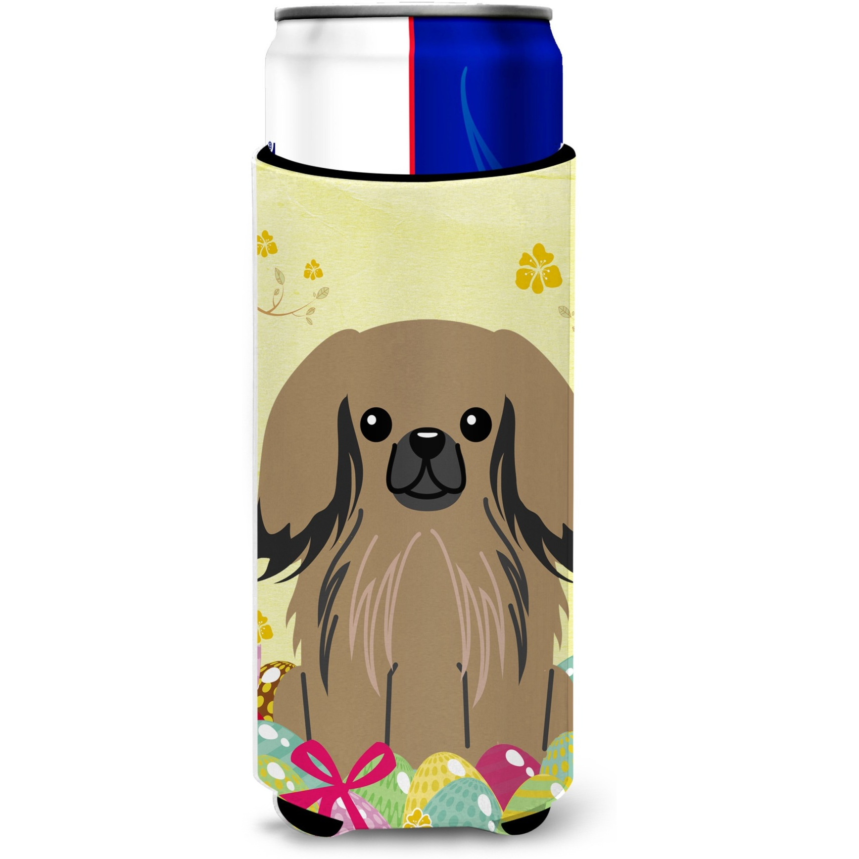 &quotCaroline's Treasures Easter Eggs Pekingnese Tan Michelob Ultra Hugger For Slim Cans, Slim Can, Multicolor"