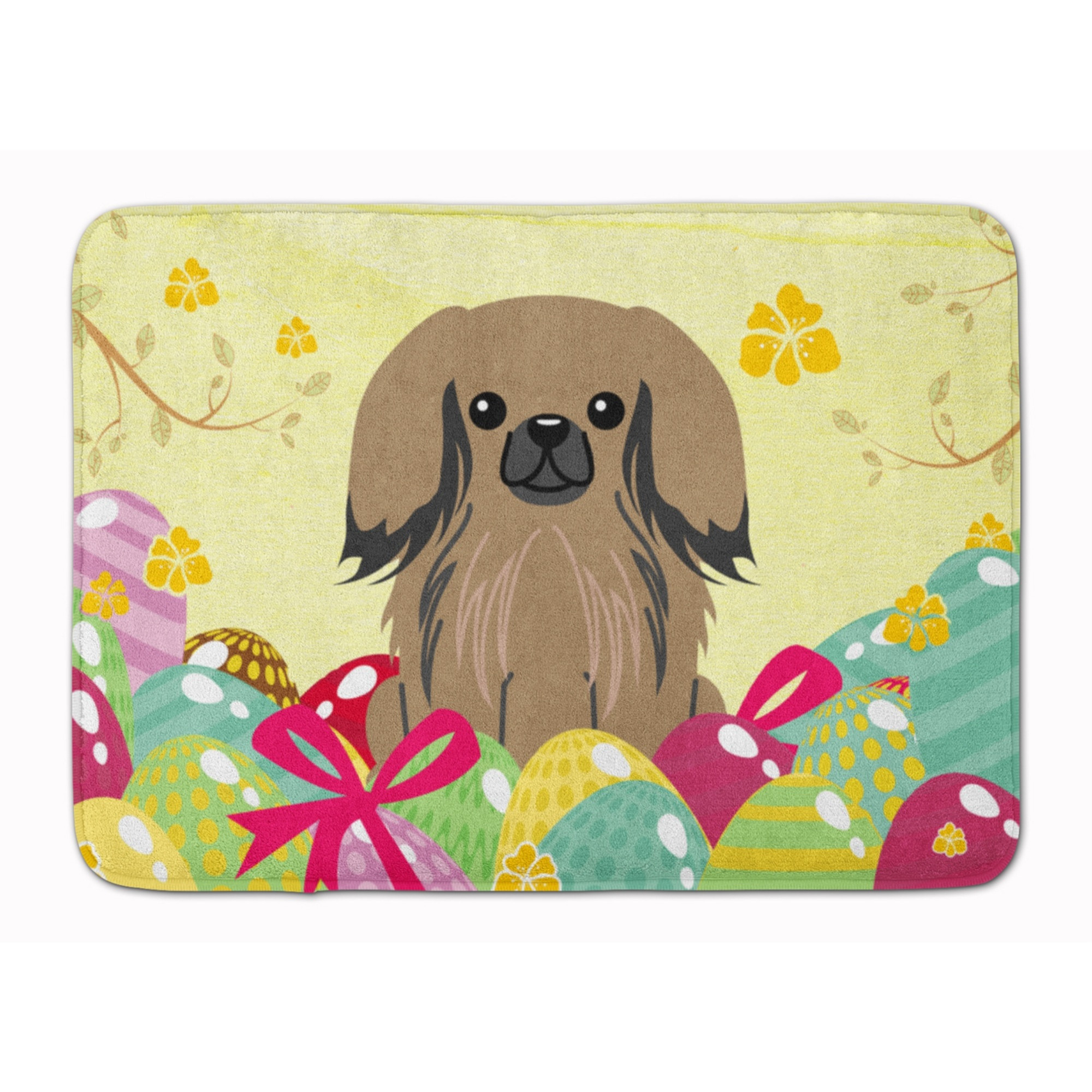 &quotCaroline's Treasures Easter Eggs Pekingnese Tan Machine Washable Memory Foam Mat doormats, Multicolor"