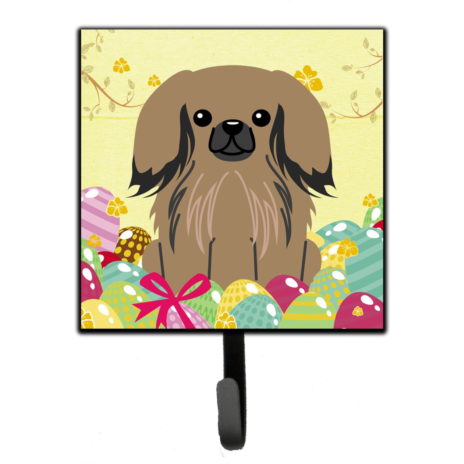 &quotCaroline's Treasures Easter Eggs Pekingnese Tan Wall Hook, Small, Multicolor"