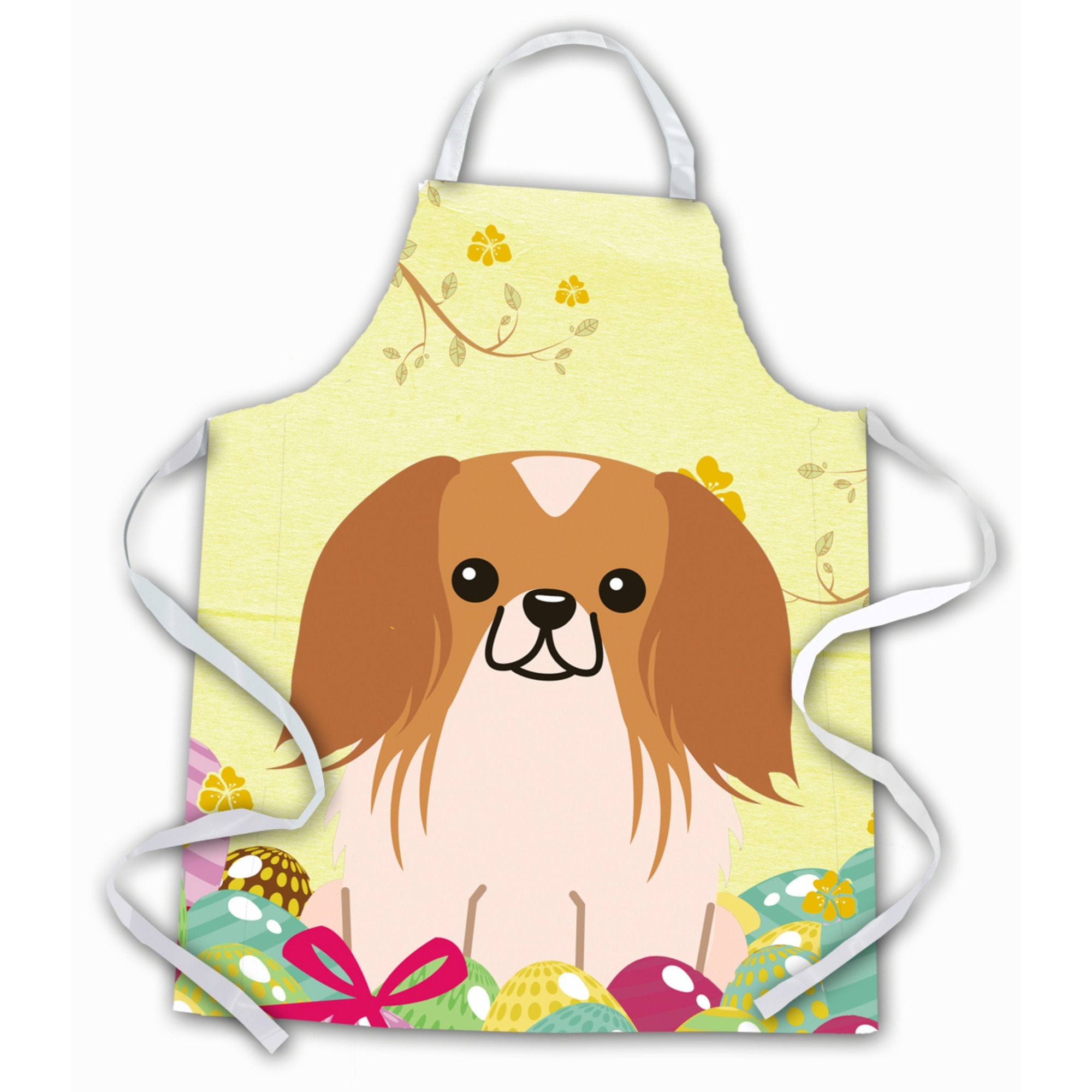 &quotCaroline's Treasures Easter Eggs Pekingnese Red White Apron, Large, Multicolor"