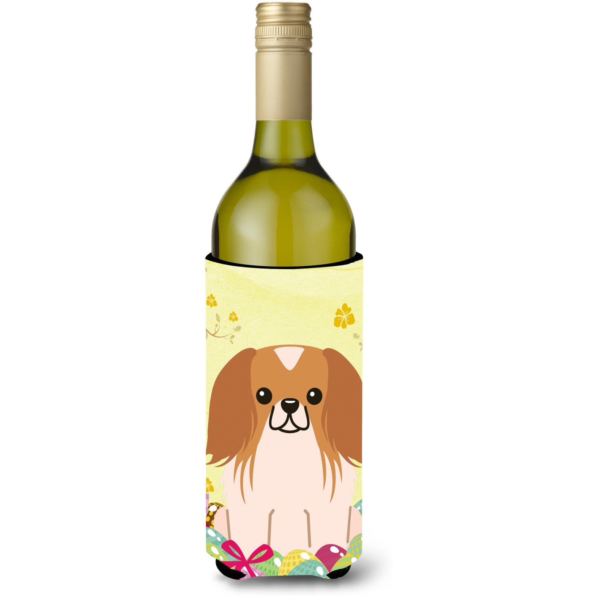 &quotCaroline's Treasures BB6103LITERK Easter Pekingnese Red White Wine Bottle Beverage Insulator Hugger, 750ml, Multicolor"