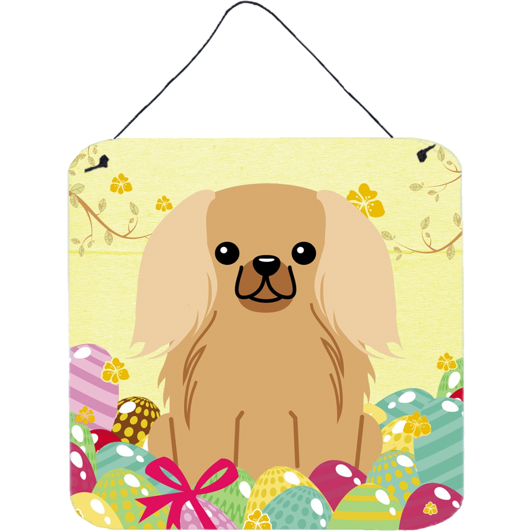 &quotCaroline's Treasures Easter Eggs Pekingnese Fawn Sable Metal Print, 6 x 6, Multicolor"
