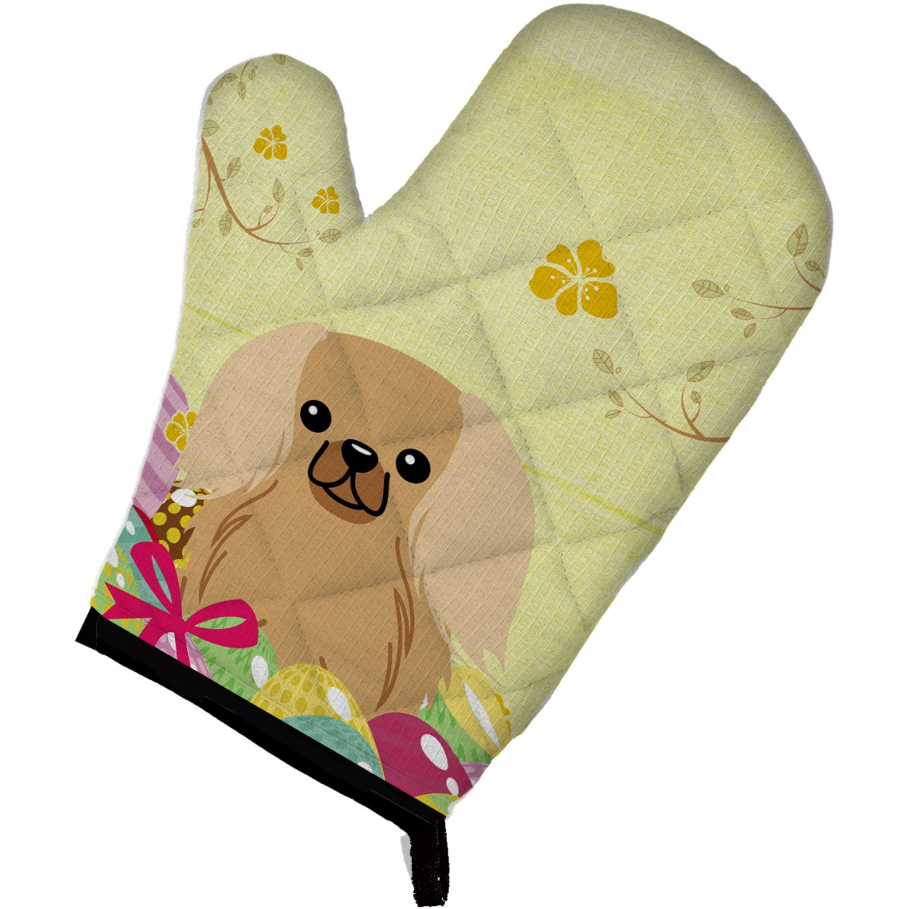 &quotCaroline's Treasures BB6104OVMT Easter Eggs Pekingese Fawn Sable Oven Mitt, Multicolor, 12"" x 8.5"""