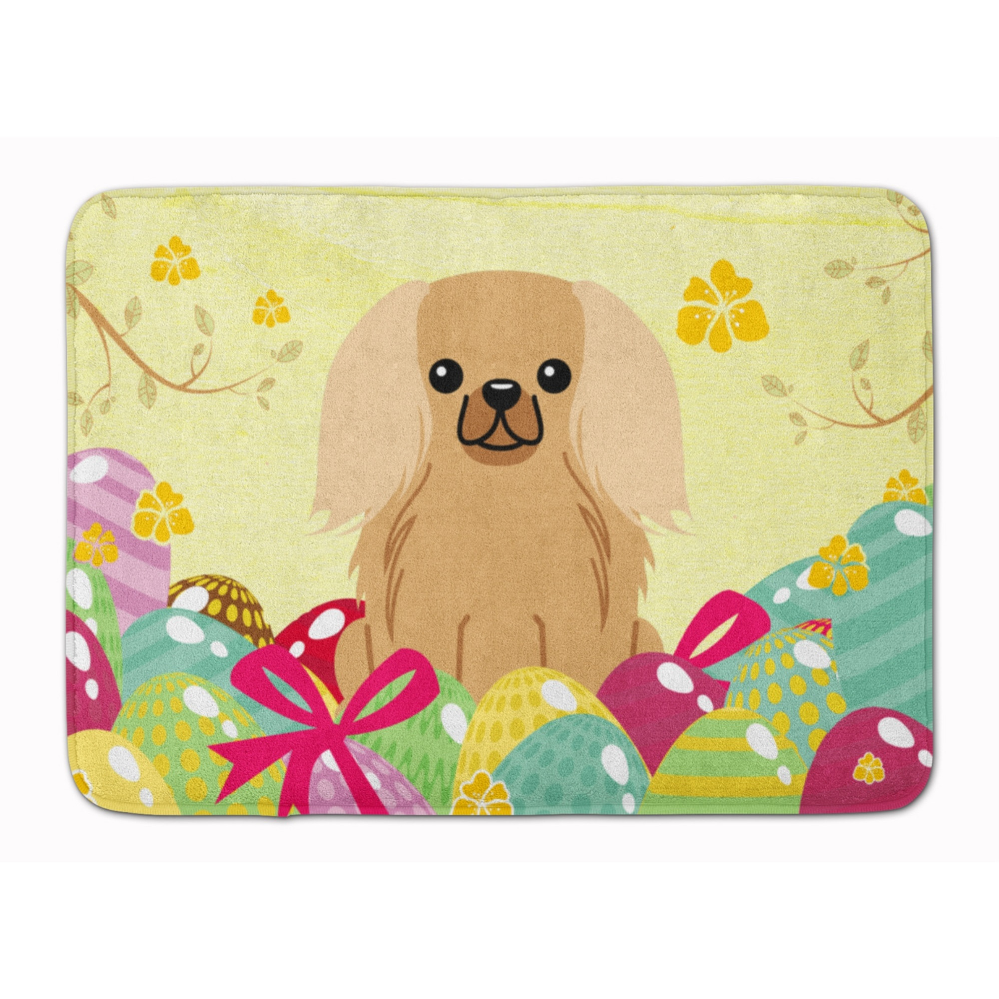 &quotCaroline's Treasures Easter Eggs Pekingnese Fawn Sable Machine Washable Memory Foam Mat doormats, Multicolor"