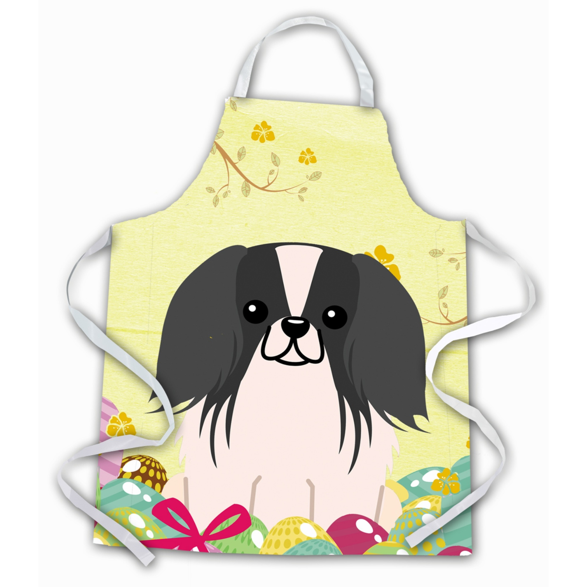 &quotCaroline's Treasures Easter Eggs Pekingnese black White Apron, Large, Multicolor"