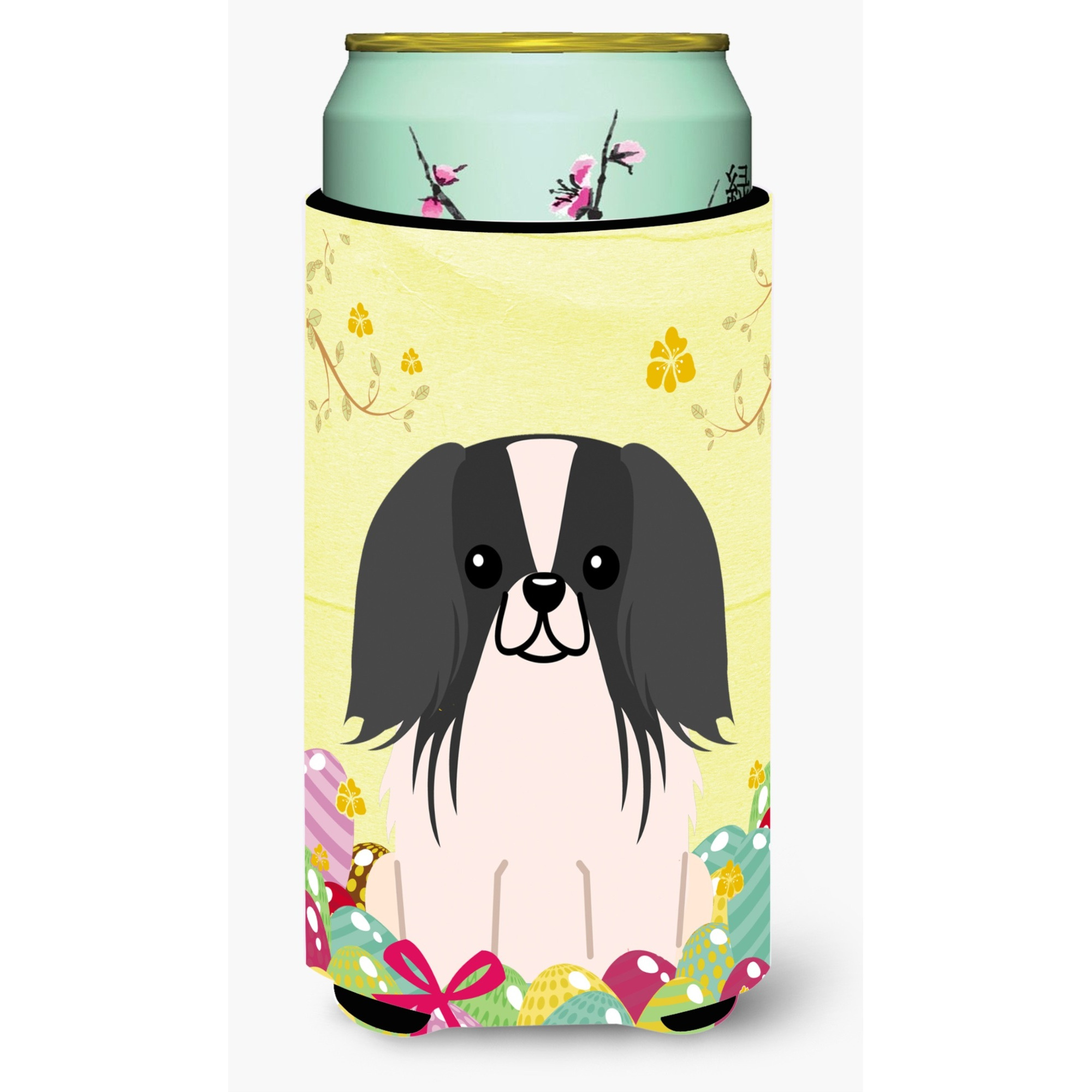 &quotCaroline's Treasures Easter Eggs Pekingnese black White Tall Boy Beverage Insulator Hugger, Multicolor"