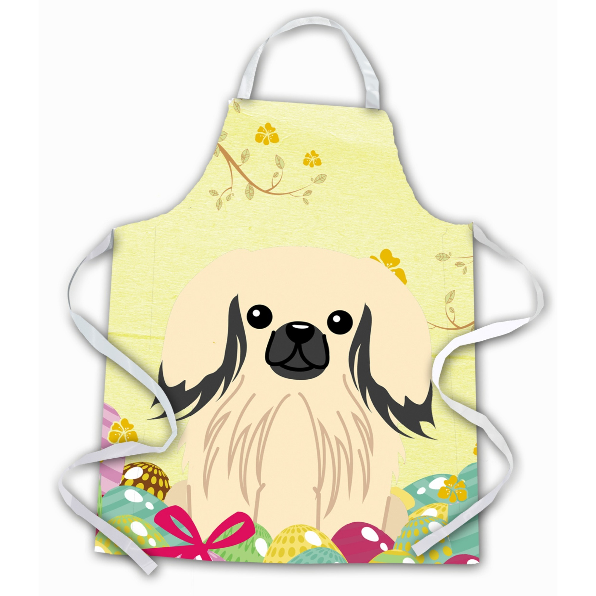 &quotCaroline's Treasures Easter Eggs Pekingnese Cream Apron, Large, Multicolor"