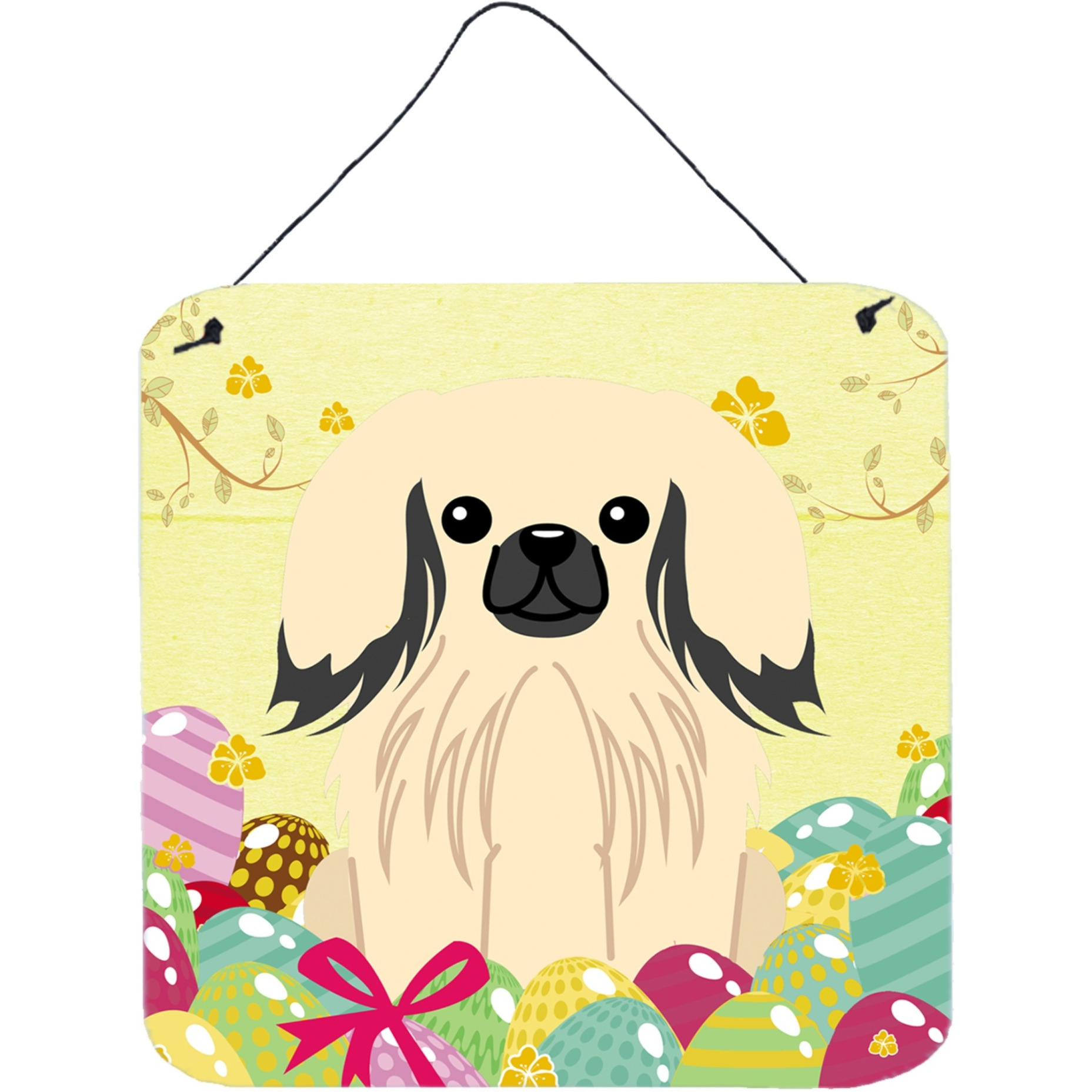 &quotCaroline's Treasures Easter Eggs Pekingnese Cream Metal Print, 6 x 6, Multicolor"