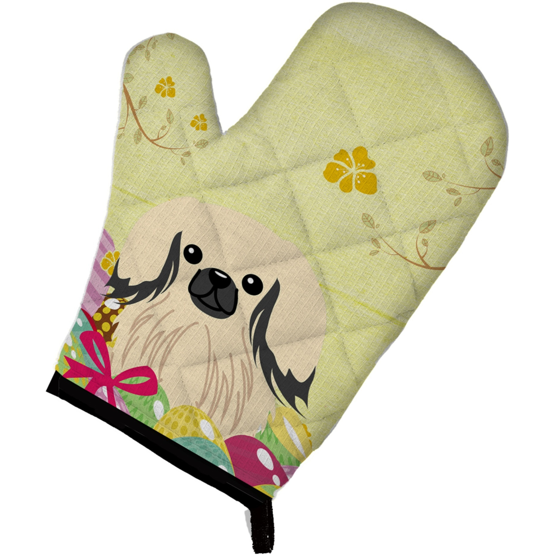 &quotCaroline's Treasures BB6106OVMT Easter Eggs Pekingese Cream Oven Mitt, Multicolor, 12"" x 8.5"""