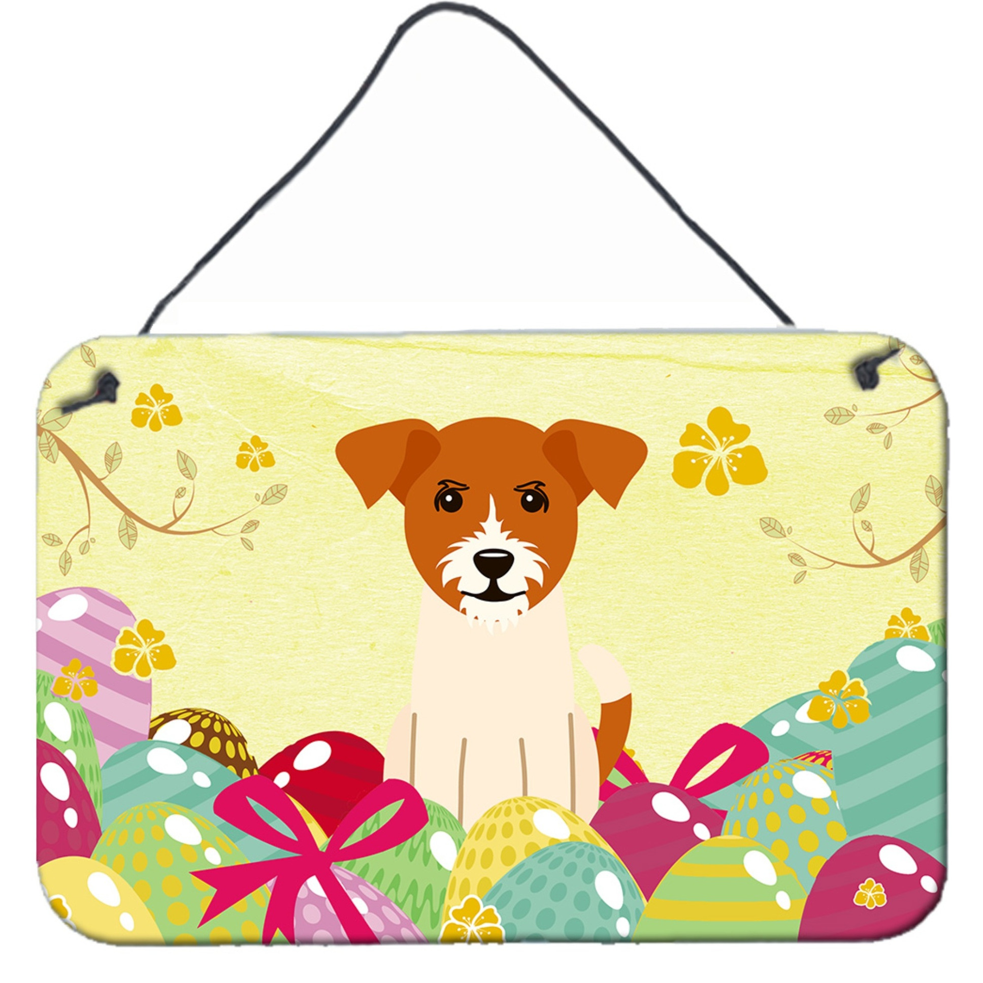 &quotCaroline's Treasures Easter Eggs Jack Russell Terrier Metal Print, 8"" H x 12"" W"