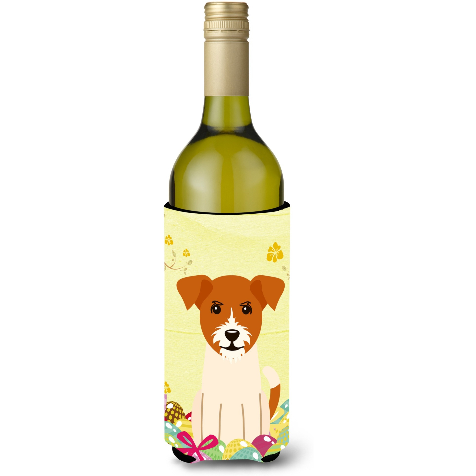 &quotCaroline's Treasures BB6108LITERK Easter Jack Russell Terrier Wine Bottle Beverage Insulator Hugger, 750ml, Multicolor"