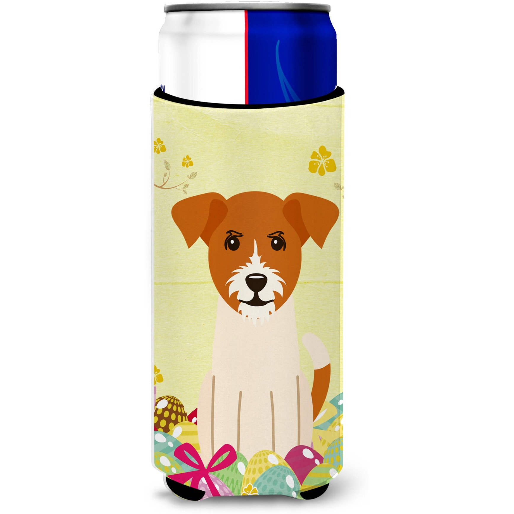 &quotCaroline's Treasures Easter Eggs Jack Russell Terrier Michelob Ultra Hugger For Slim Cans, Slim Can, Multicolor"