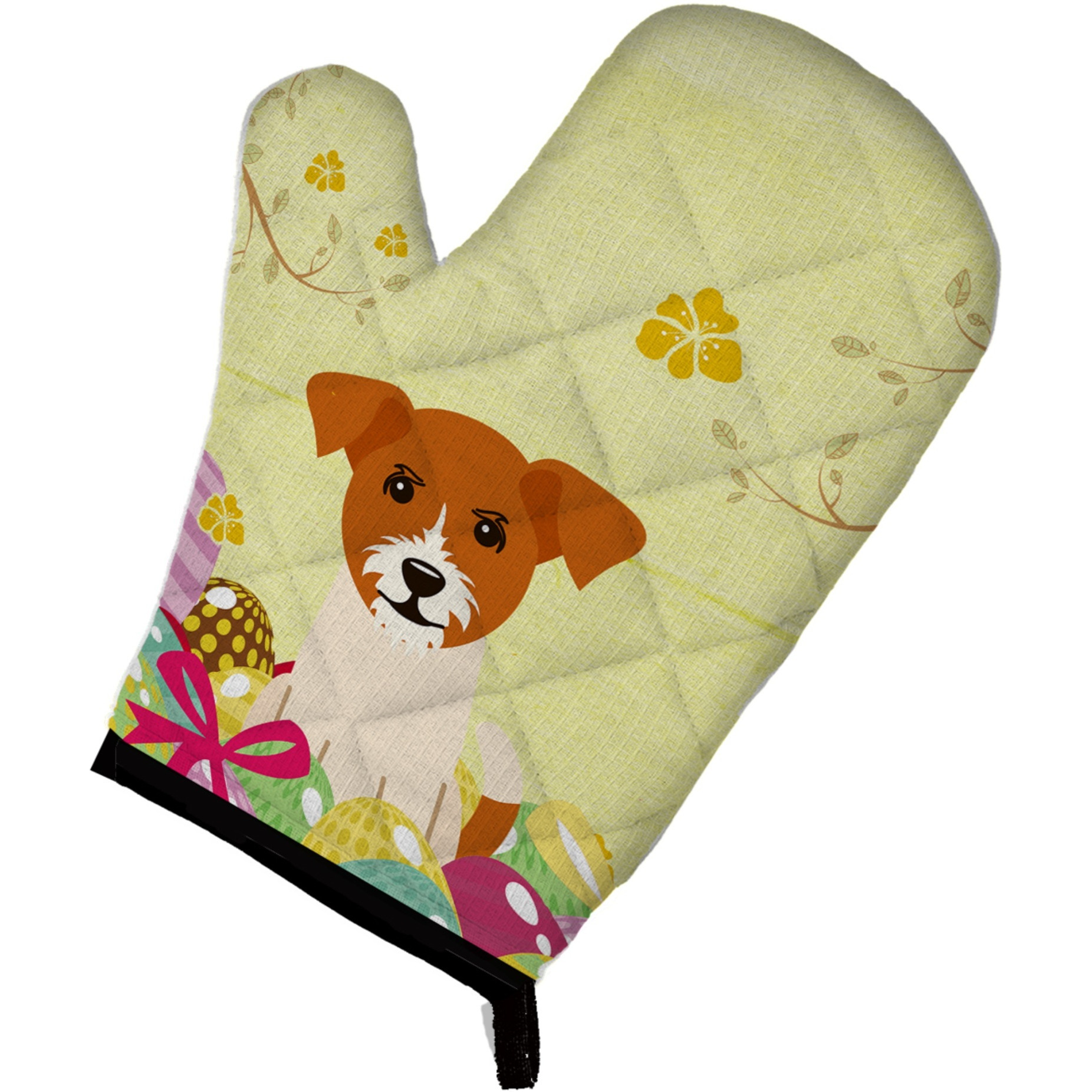 &quotCaroline's Treasures Easter Eggs Jack Russell Terrier Oven Mitt, Multicolor, 12"" x 8.5"""