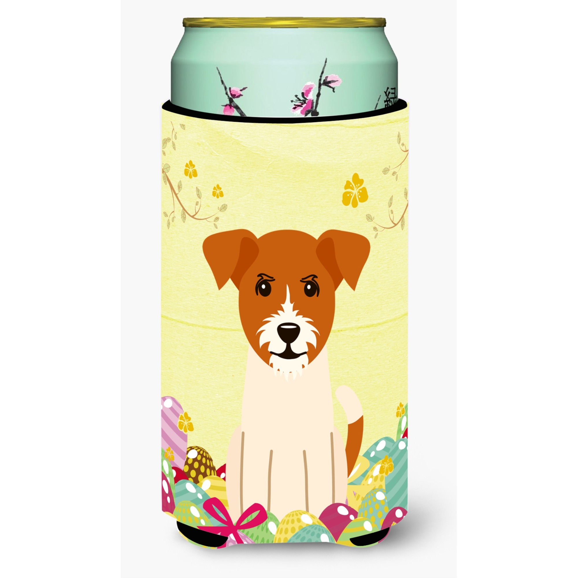 &quotCaroline's Treasures Easter Eggs Jack Russell Terrier Tall Boy Beverage Insulator Hugger, Multicolor"