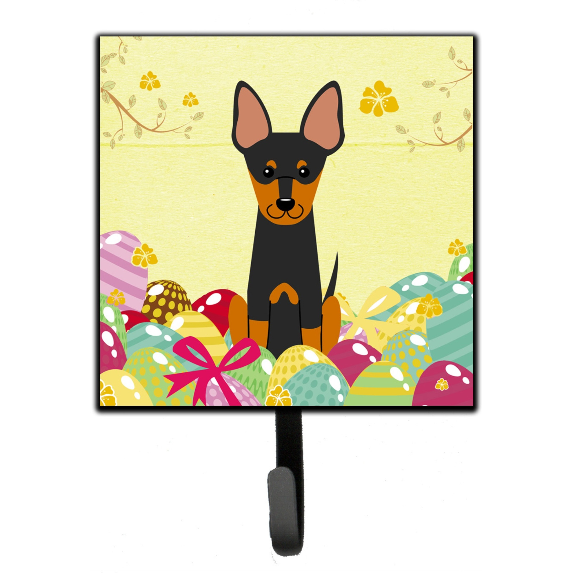 &quotCaroline's Treasures Easter Eggs English Toy Terrier Wall Hook, Small, Multicolor"