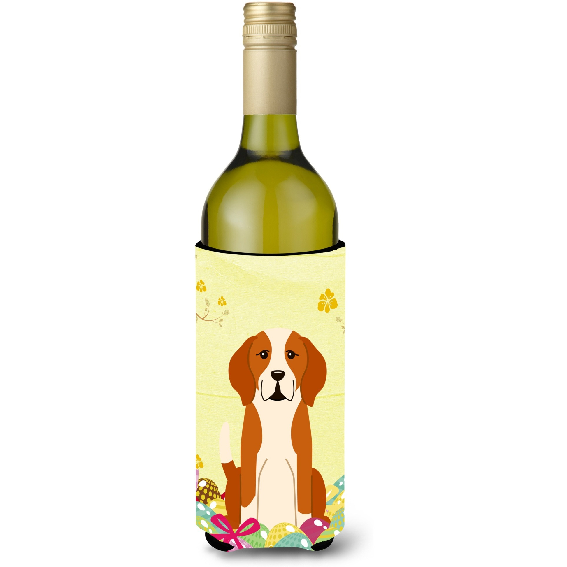 &quotCaroline's Treasures BB6110LITERK Easter Eggs English Foxhound Wine Bottle Beverage Insulator Hugger, 750ml, Multicolor"